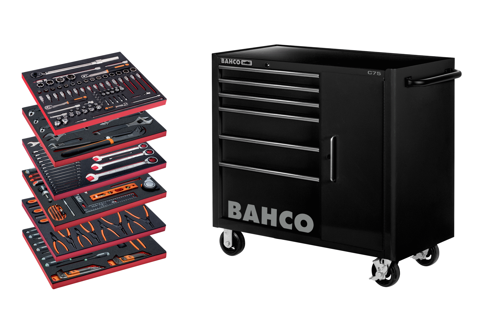BAHCO 1475KXL6CBK-FF5 Tool Trolley General Purpose Tool Kit - Premium Tool Kit from BAHCO - Shop now at Yew Aik.