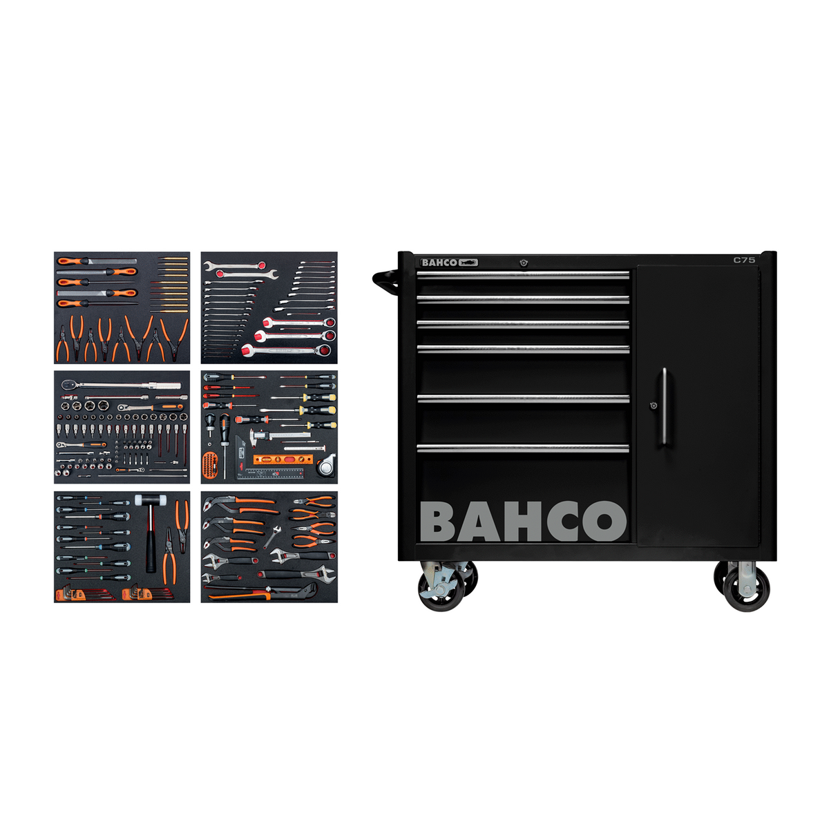 BAHCO 1475KXL6CBK-FF5 Tool Trolley General Purpose Tool Kit