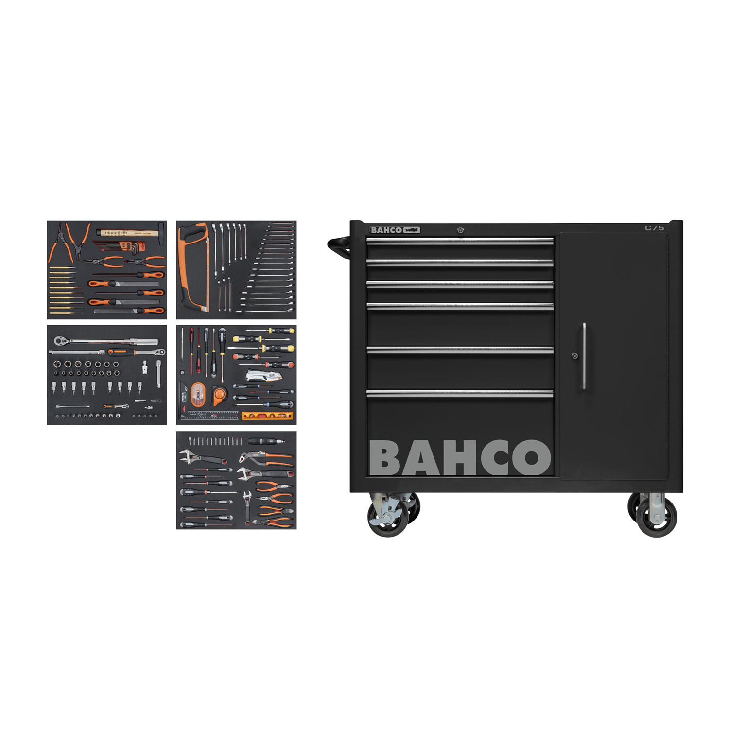 BAHCO 1475KXL6CBK-FF6 Tool Trolley General Purpose Tool Kit - Premium Tool Kit from BAHCO - Shop now at Yew Aik.