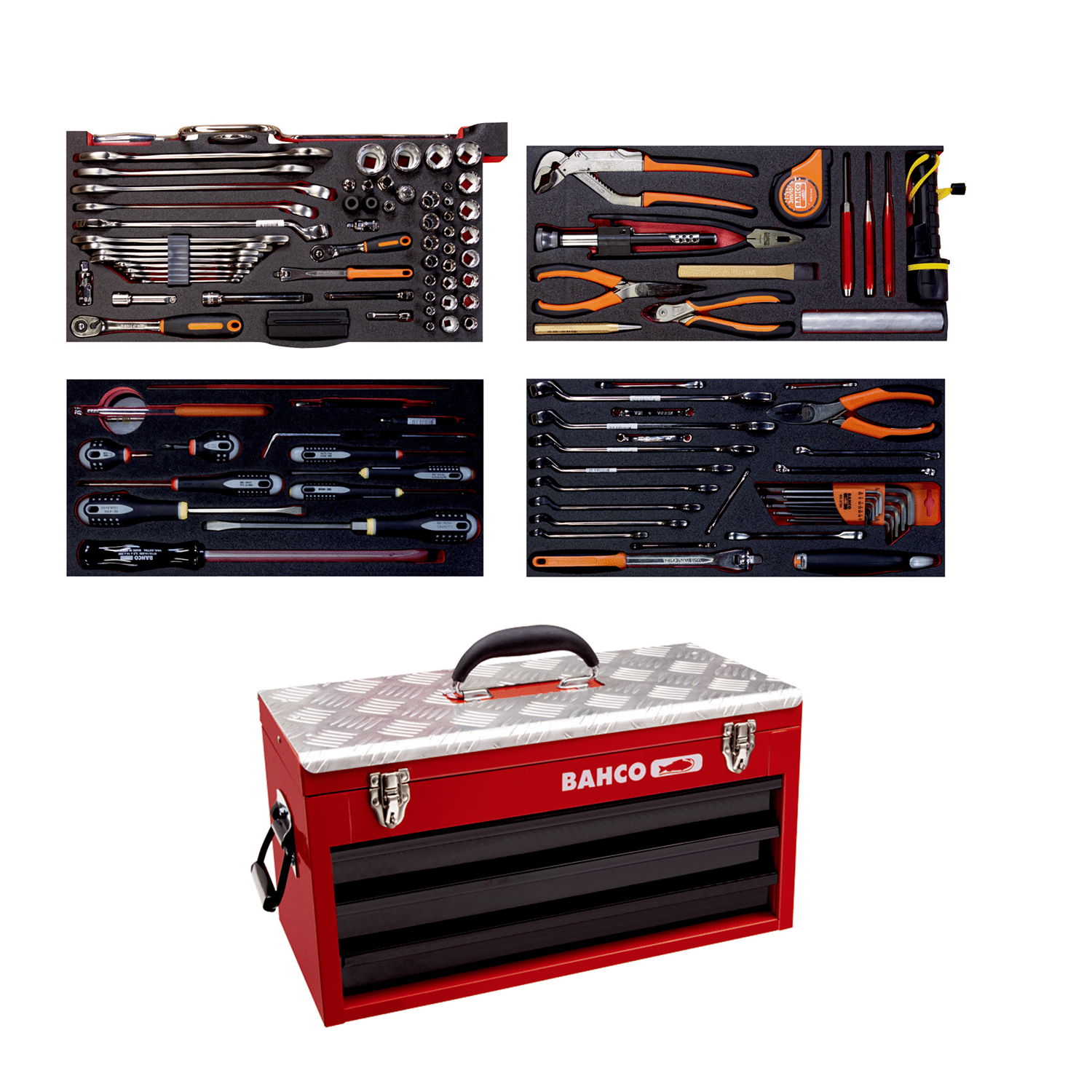 BAHCO 1483KHD3RB-FF5 Metallic Assorted Aviation Tool Set 137 pcs - Premium Assorted Aviation Tool Set from BAHCO - Shop now at Yew Aik.