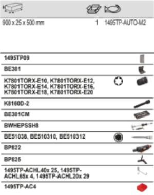 BAHCO 1495TP-AUTO-M2 Tool Panel Auto Repair Tool Kit - 53 pcs - Premium Tool Panel from BAHCO - Shop now at Yew Aik.