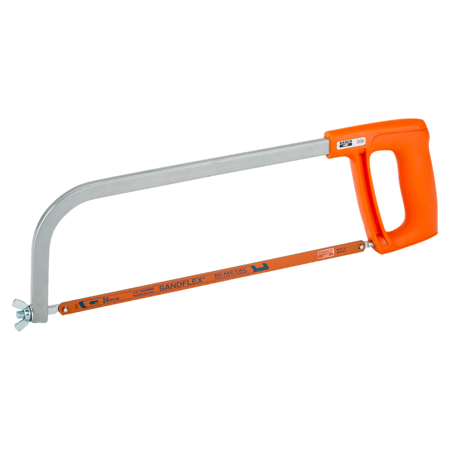 BAHCO 306 Compact Hand Hacksaw Frame 470 mm (BAHCO Tools) - Premium Hand Hacksaw Frame from BAHCO - Shop now at Yew Aik.