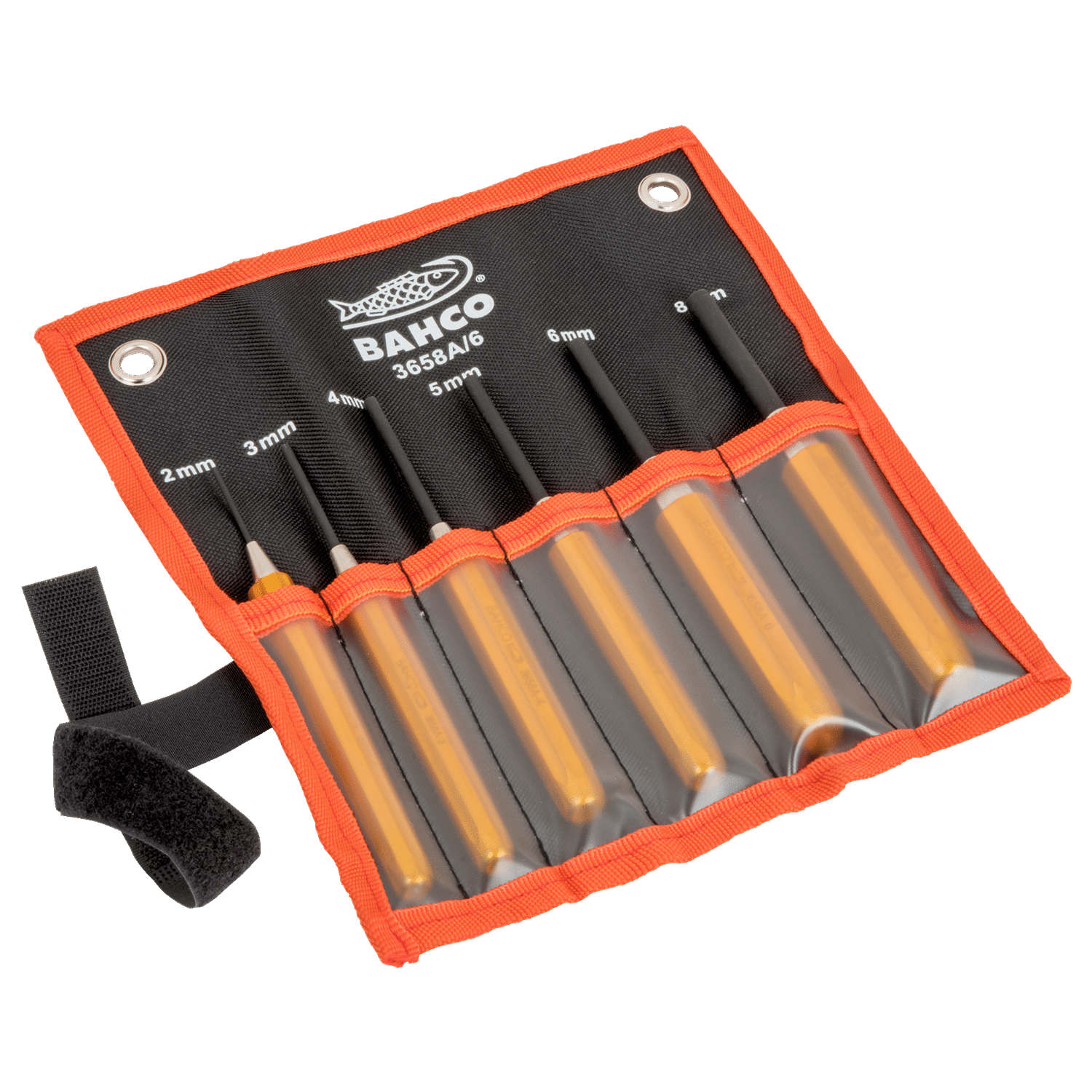 BAHCO 3658A/6 Cylindrical Drift Punches Set with Hand Protection - Premium Punches Set from BAHCO - Shop now at Yew Aik.