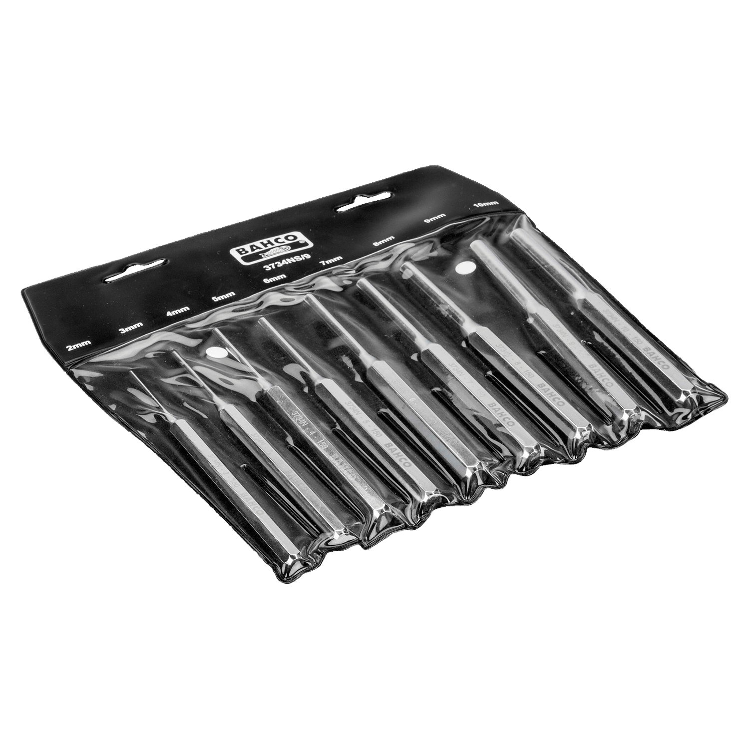 BAHCO 3734NS/9 Cylindrical Drift Punches Set with Hexagonal Shank - Premium Punches from BAHCO - Shop now at Yew Aik.