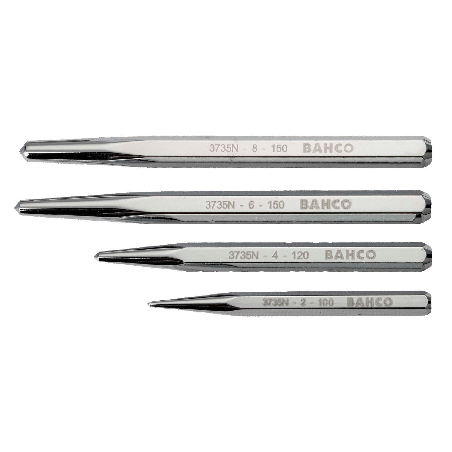 BAHCO 3735NS/4 Centre Punches Set with Chrome Finish - 4 Pcs - Premium Punches from BAHCO - Shop now at Yew Aik.