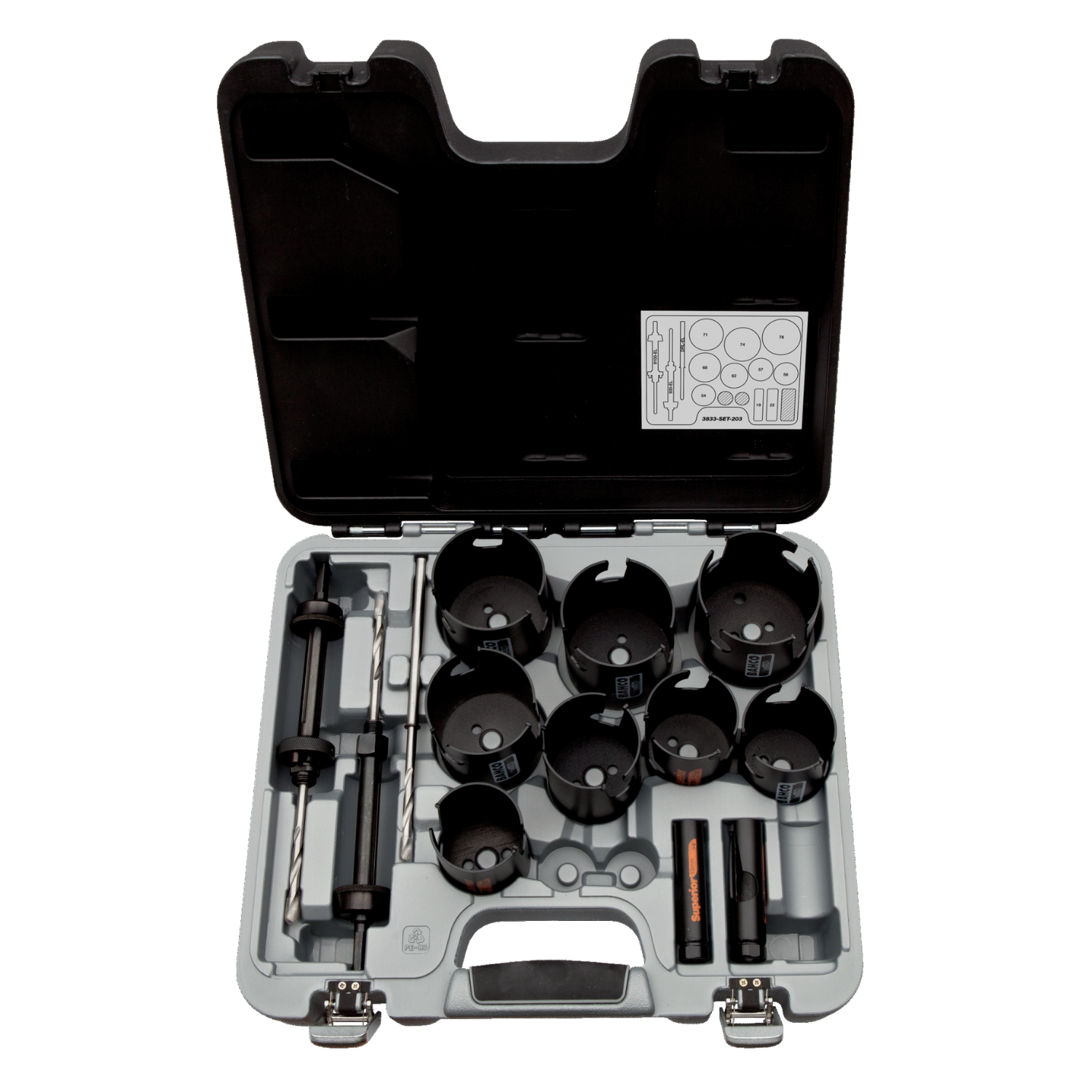 BAHCO 3833-SET-203 SuperiorTM Multi Construction Holesaw Set - Premium Construction Holesaw Set from BAHCO - Shop now at Yew Aik.