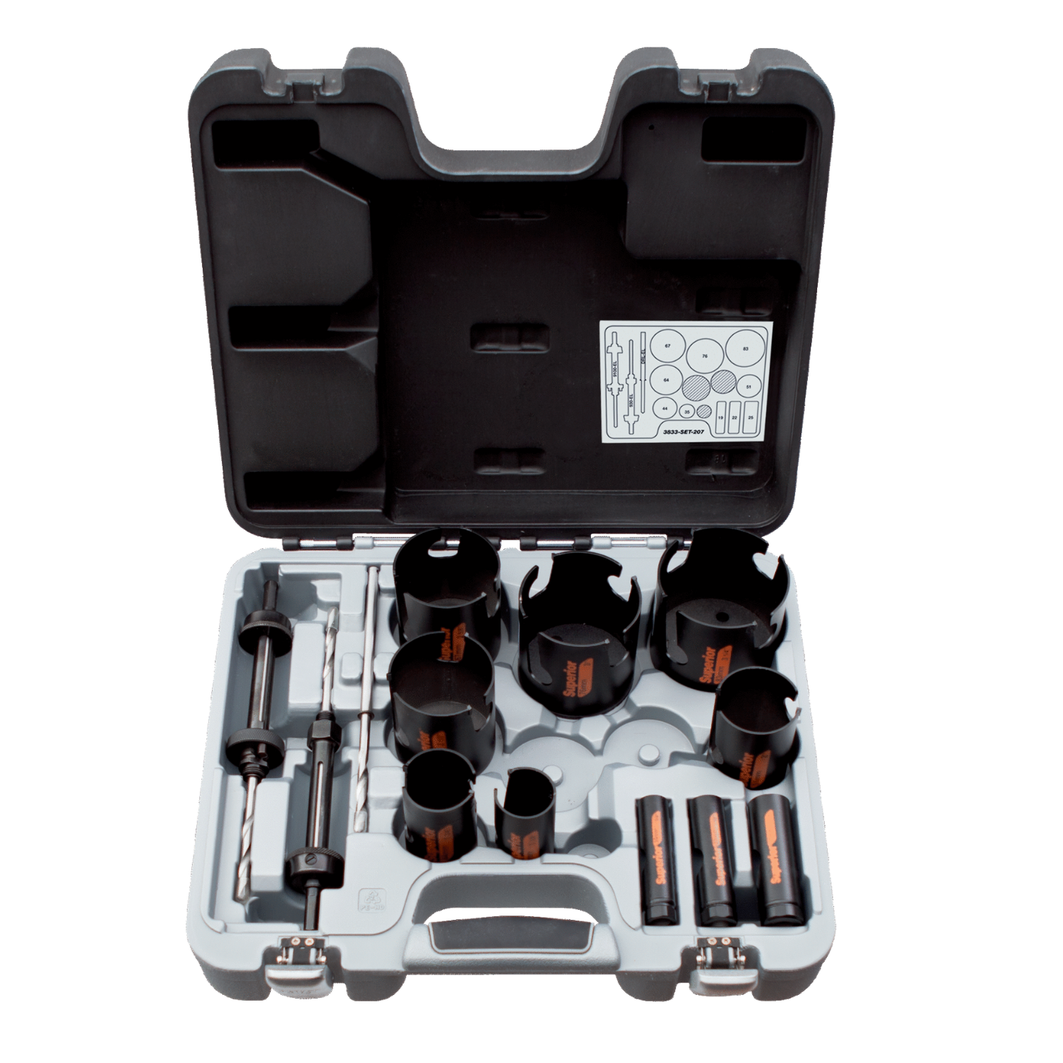 BAHCO 3833-SET-207 SuperiorTM Multi Construction Holesaw Set - Premium Construction Holesaw Set from BAHCO - Shop now at Yew Aik.