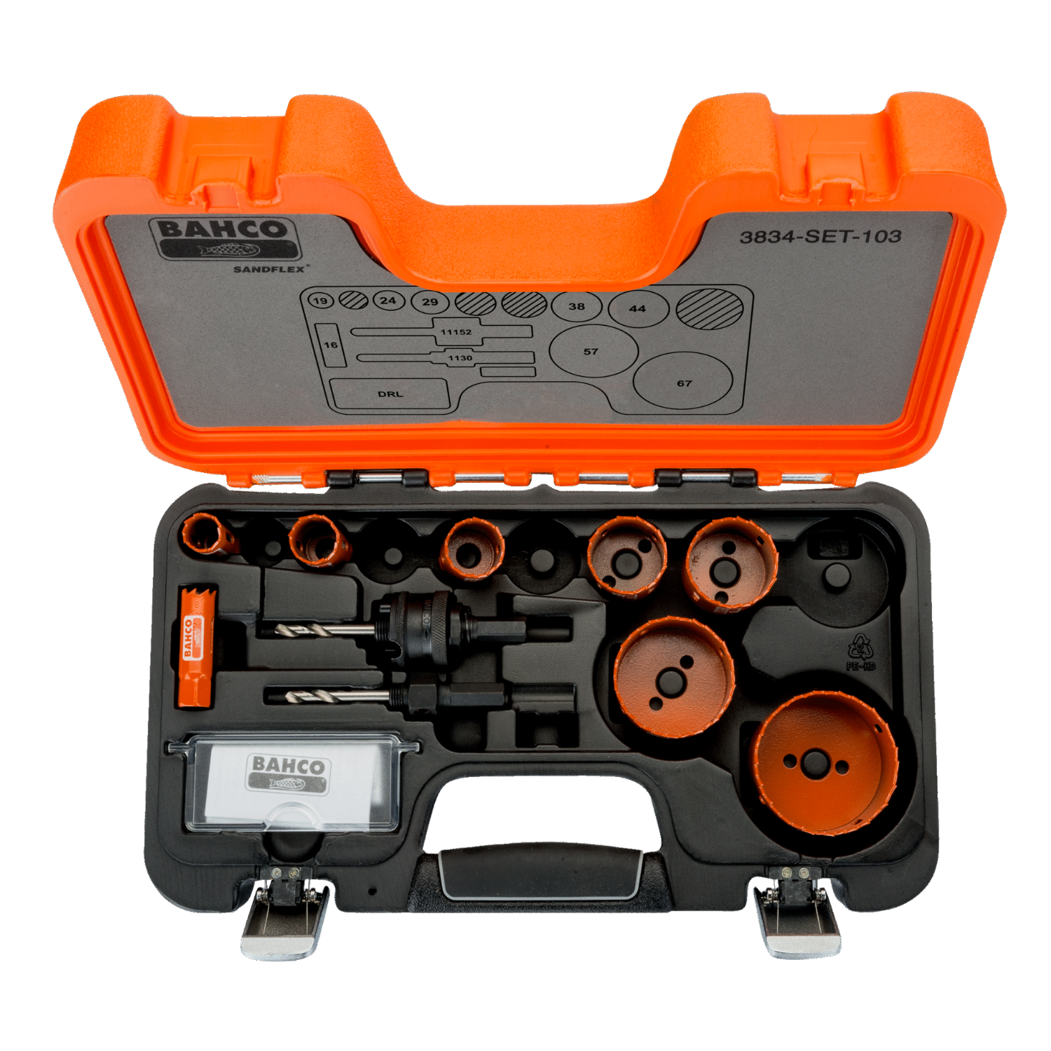 BAHCO 3834-103 Sandflex Bi-Metal Holesaw Set 11 pcs (BAHCO Tools) - Premium Bi-Metal Holesaw from BAHCO - Shop now at Yew Aik.