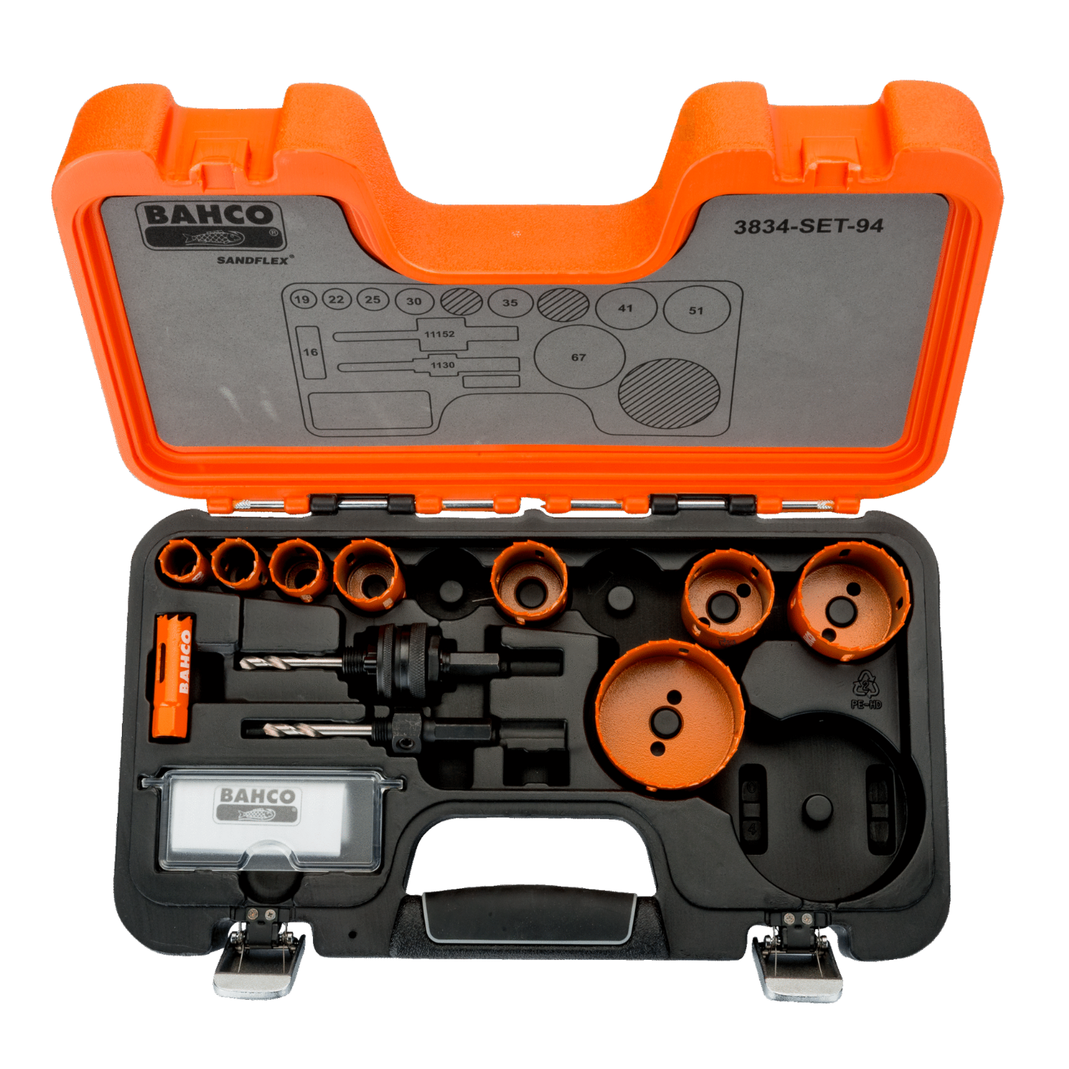 BAHCO 3834-94 Sandflex Bi-Metal Holesaw Set For Metal/wood 11 pcs - Premium Bi-Metal Holesaw from BAHCO - Shop now at Yew Aik.