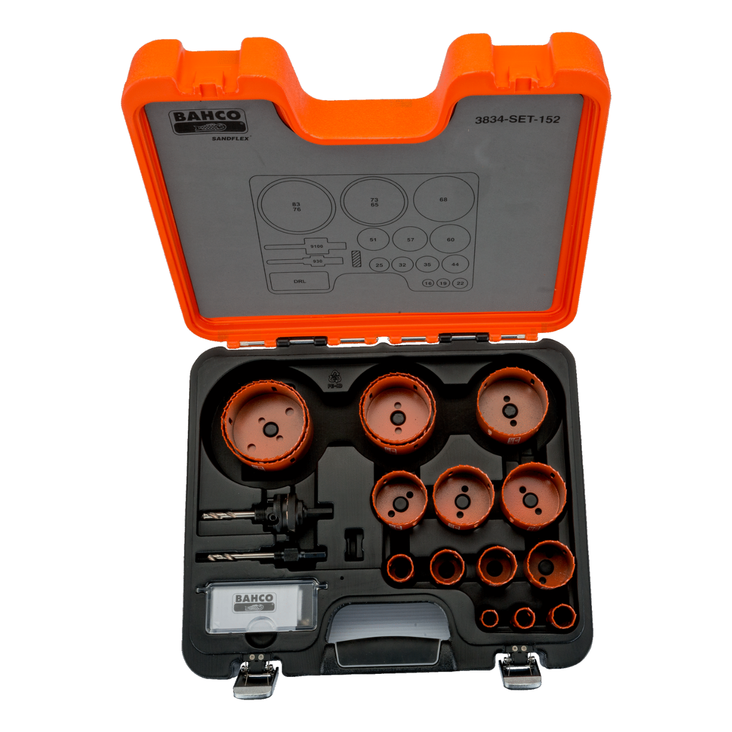 BAHCO 3834-SET-152 Sandflex Bi-Metal Holesaw Set 18 pcs - Premium Bi-Metal Holesaw from BAHCO - Shop now at Yew Aik.