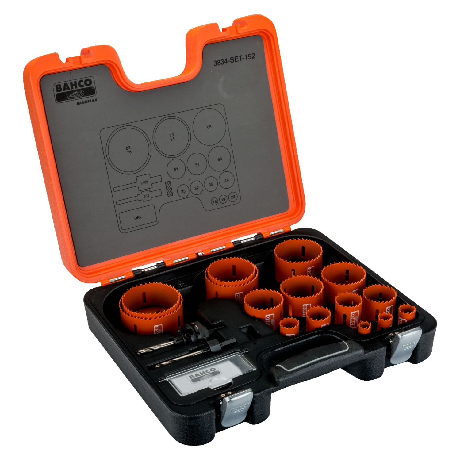 BAHCO 3834-SET-152 Sandflex Bi-Metal Holesaw Set 18 pcs - Premium Bi-Metal Holesaw from BAHCO - Shop now at Yew Aik.