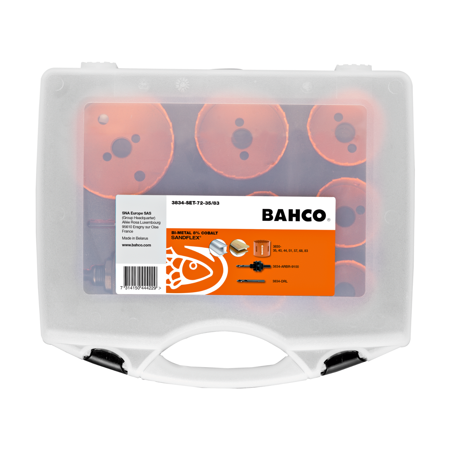 BAHCO 3834-SET-72-35/83 Sandflex Bi-Metal Holesaw Set 9 Pcs - Premium Bi-Metal Holesaw from BAHCO - Shop now at Yew Aik.