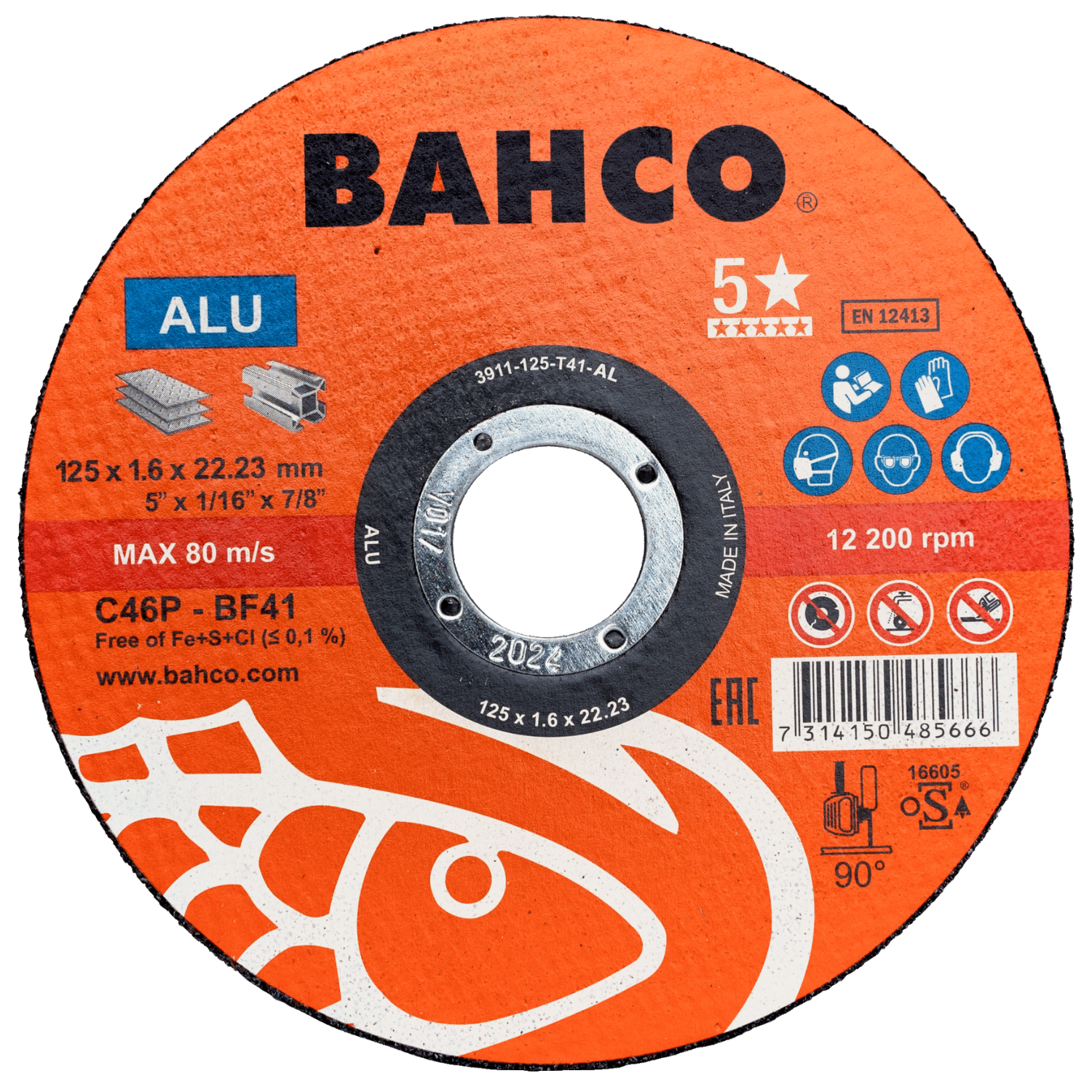 BAHCO 391-T41_ALU High-Performance Abrasive Cutting Disc - Premium Abrasive Cutting Disc from BAHCO - Shop now at Yew Aik.