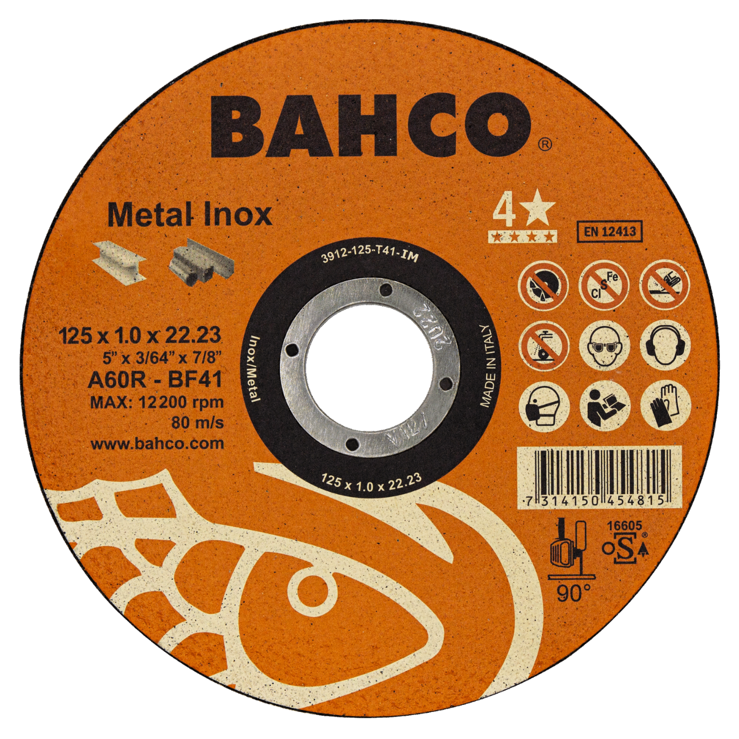 BAHCO 391-T41_IM High-Performance Abrasive Cutting Disc - Premium Abrasive Cutting Disc from BAHCO - Shop now at Yew Aik.