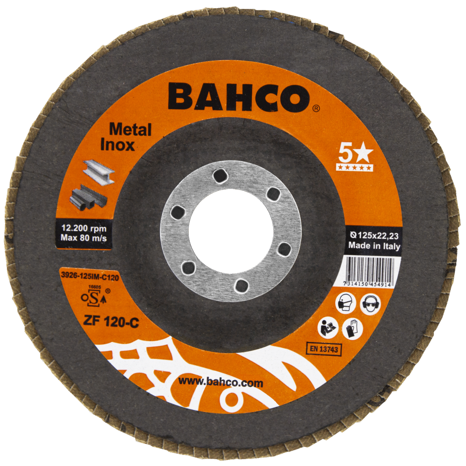 BAHCO 392-FLAP_C Abrasive Conical Flap Grinding Disc For Inox - Premium Grinding Disc from BAHCO - Shop now at Yew Aik.