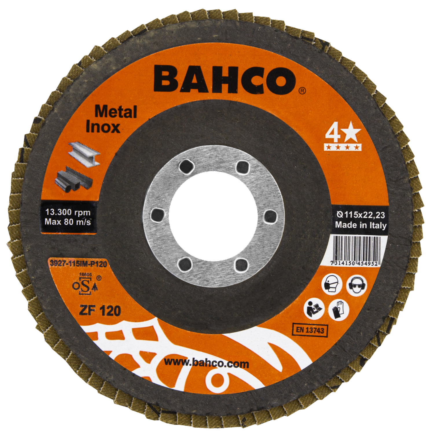 BAHCO 392-FLAP_P Abrasive Flap Grinding Disc For Inox & Metal - Premium Grinding Disc from BAHCO - Shop now at Yew Aik.