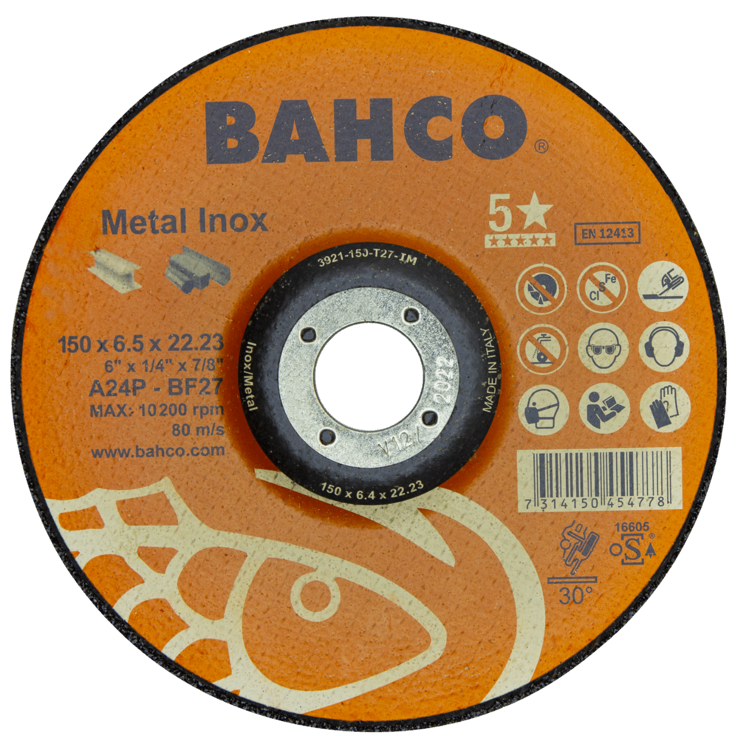 BAHCO 392-T27_IM Abrasive High-Performance Case Grinding Disc - Premium Grinding Disc from BAHCO - Shop now at Yew Aik.