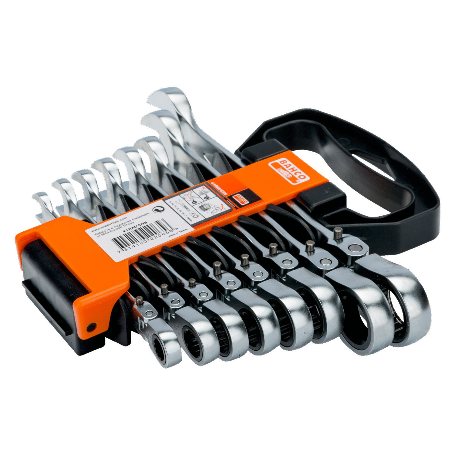 BAHCO 41RM/SH8 Metric Swivel Combination Ratcheting Wrench Set - Premium Combination Ratcheting Wrench Set from BAHCO - Shop now at Yew Aik.