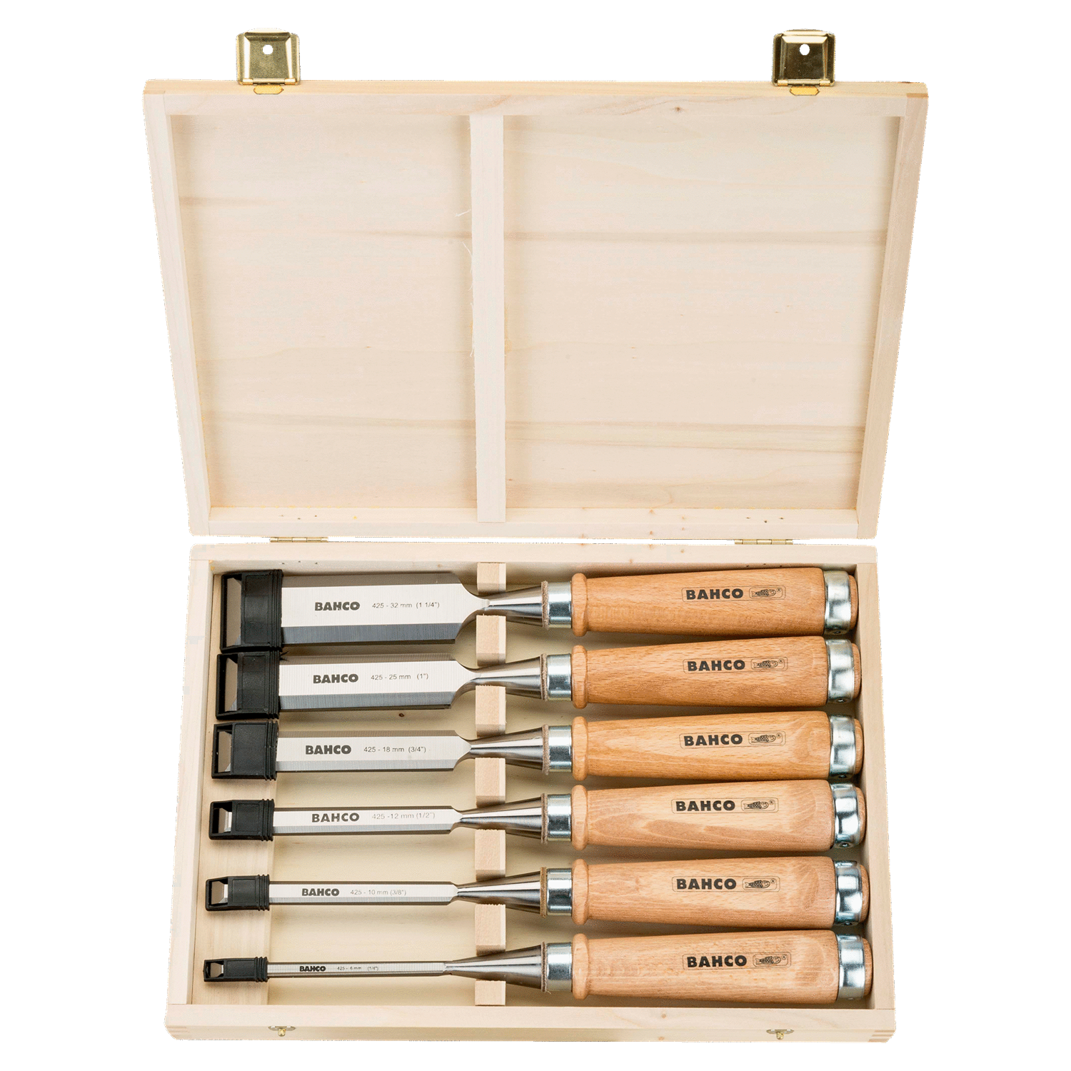 BAHCO 425-083 Chisel Set with Wooden Handle - 6 Pcs/ Wooden Box - Premium Chisel Set from BAHCO - Shop now at Yew Aik.
