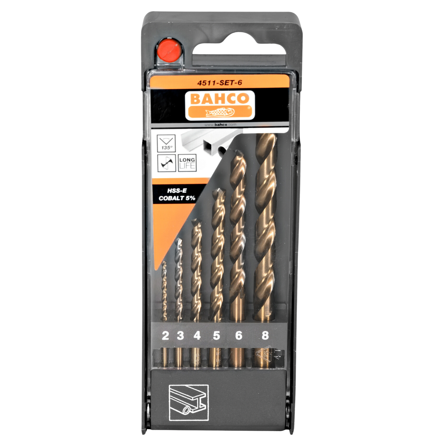 BAHCO 4511-SET-6 Cobalt HSS-E Drill Bit Set For Metal - 6 pcs - Premium Cobalt HSS-E Drill Bit Set from BAHCO - Shop now at Yew Aik.