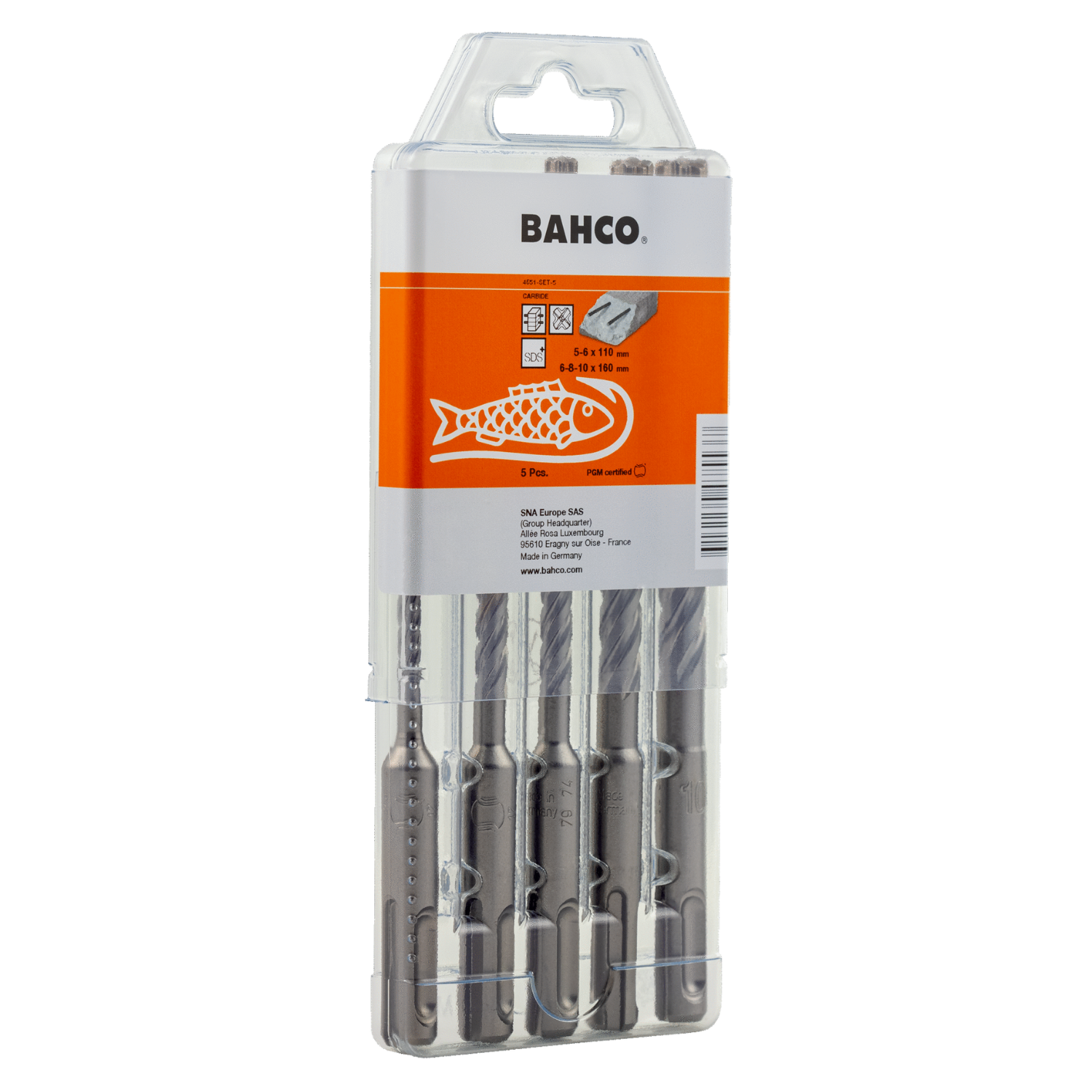 BAHCO 4651-SET-5 Reinforced Concrete SDS Drill Set - Premium Reinforced Concrete SDS Drill Set from BAHCO - Shop now at Yew Aik.