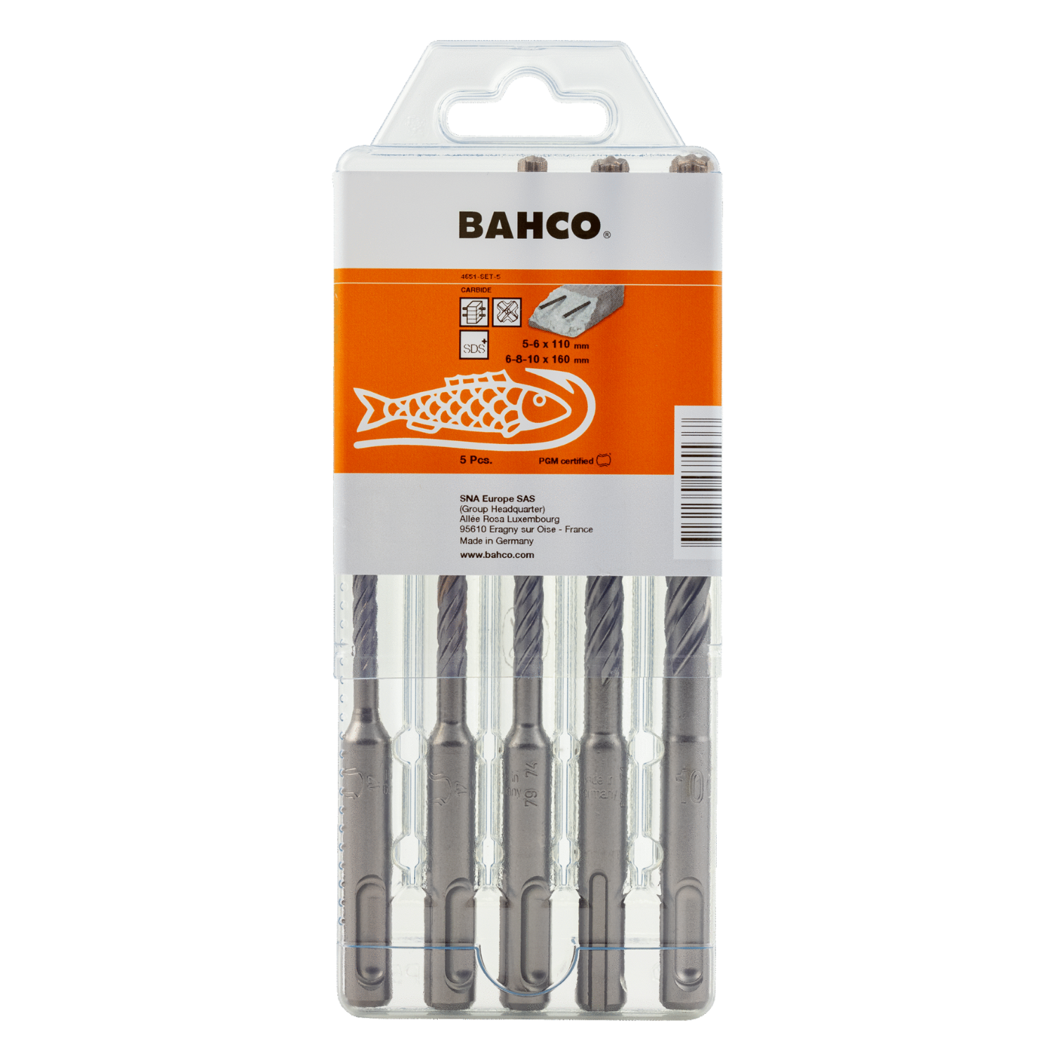 BAHCO 4651-SET-5 Reinforced Concrete SDS Drill Set - Premium Reinforced Concrete SDS Drill Set from BAHCO - Shop now at Yew Aik.