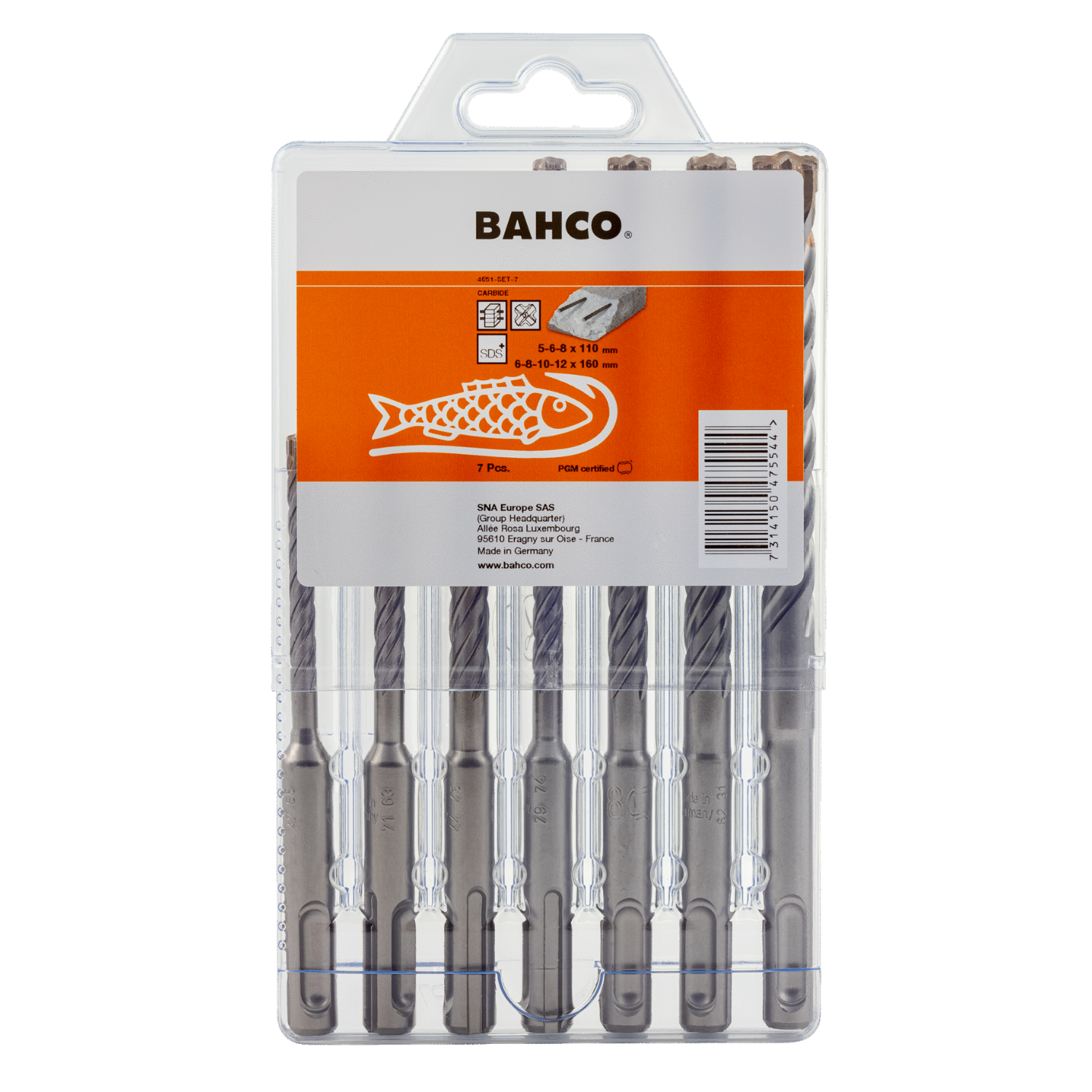 BAHCO 4651-SET-7 Reinforced Concrete SDS Drill Set - Premium Reinforced Concrete SDS Drill Set from BAHCO - Shop now at Yew Aik.