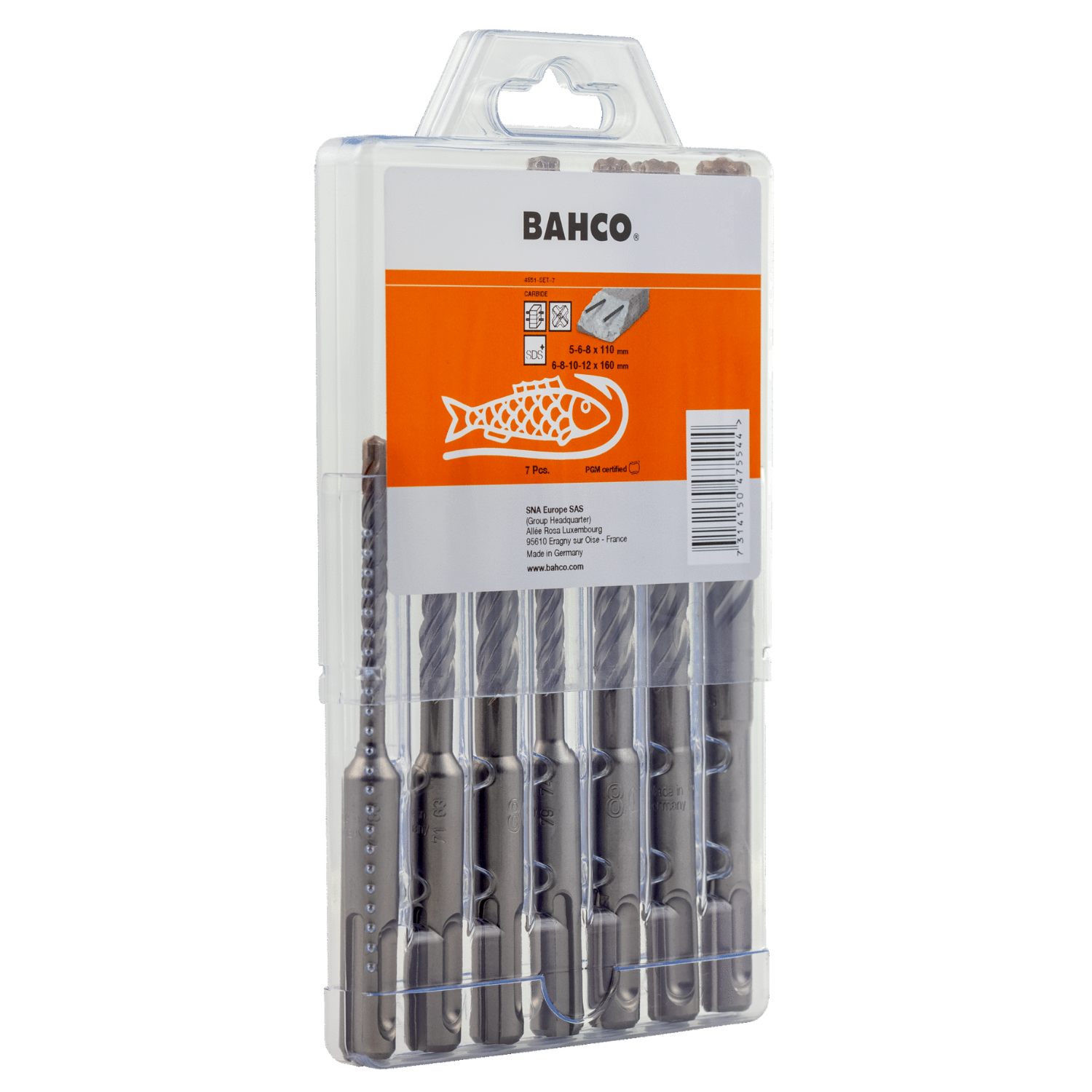 BAHCO 4651-SET-7 Reinforced Concrete SDS Drill Set - Premium Reinforced Concrete SDS Drill Set from BAHCO - Shop now at Yew Aik.