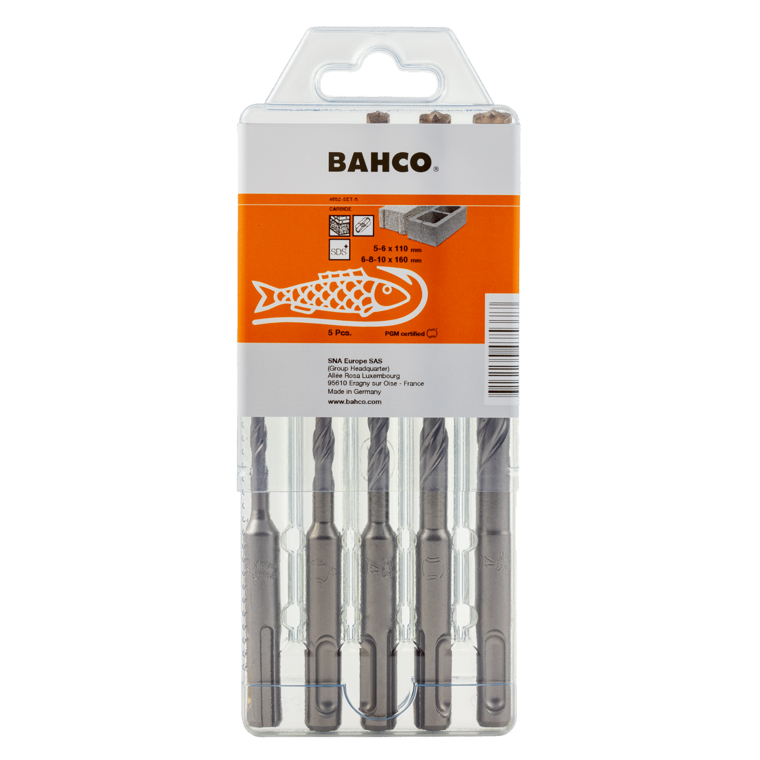 BAHCO 4652-SET-5 Reinforced Concrete SDS Drill Set - Premium Reinforced Concrete SDS Drill Set from BAHCO - Shop now at Yew Aik.