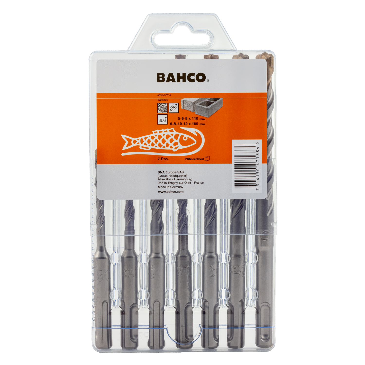 BAHCO 4652-SET-7 Reinforced Concrete SDS Drill Set - Premium Reinforced Concrete SDS Drill Set from BAHCO - Shop now at Yew Aik.