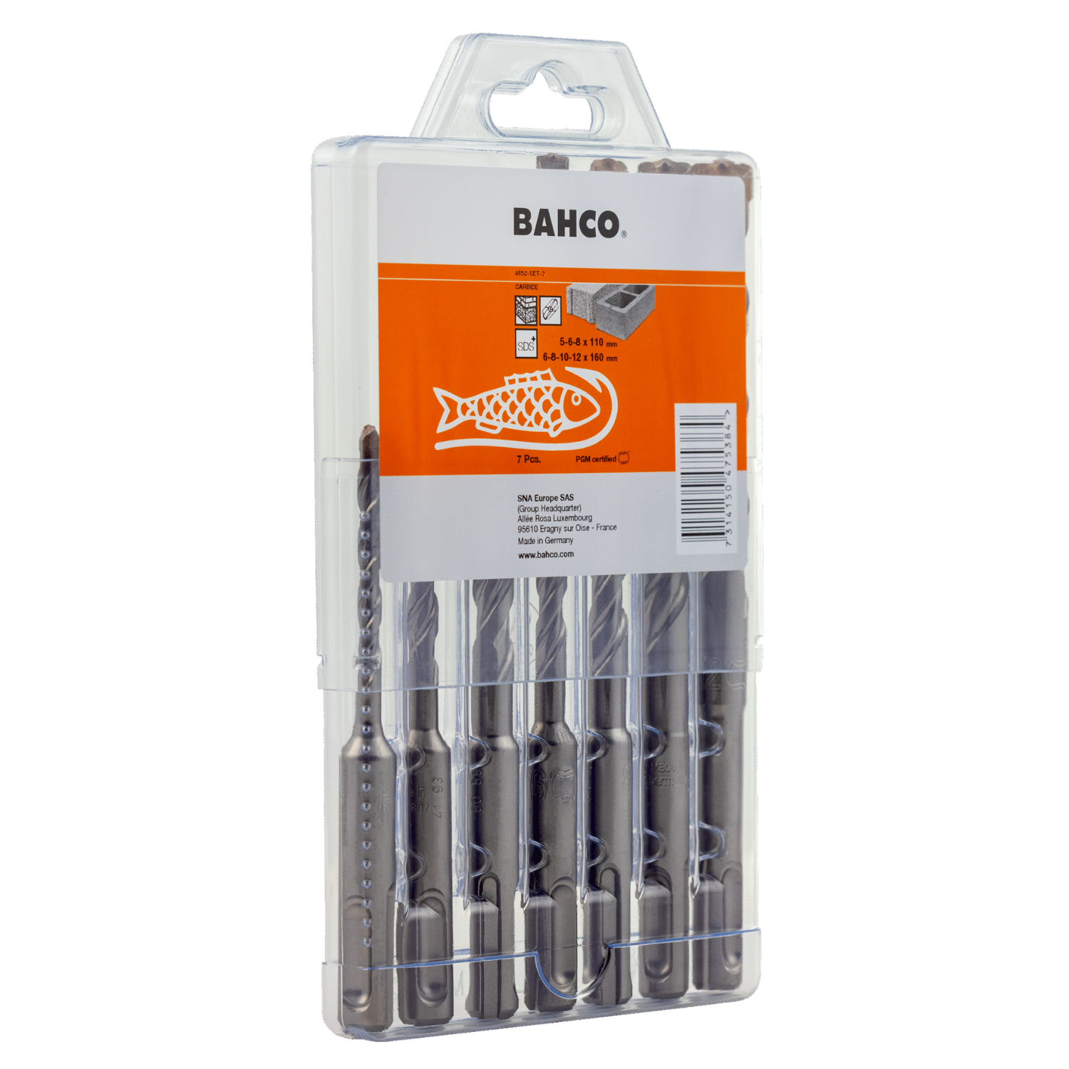 BAHCO 4652-SET-7 Reinforced Concrete SDS Drill Set - Premium Reinforced Concrete SDS Drill Set from BAHCO - Shop now at Yew Aik.