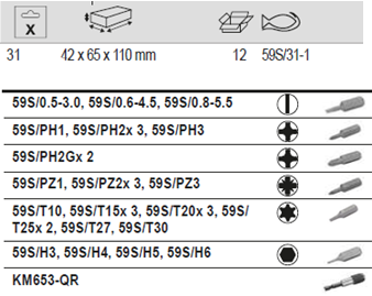BAHCO 59S/31-1 31 Pcs Screwdriver Bit Set For Slotted Hexagon - Premium Screwdriver Bit Set from BAHCO - Shop now at Yew Aik.