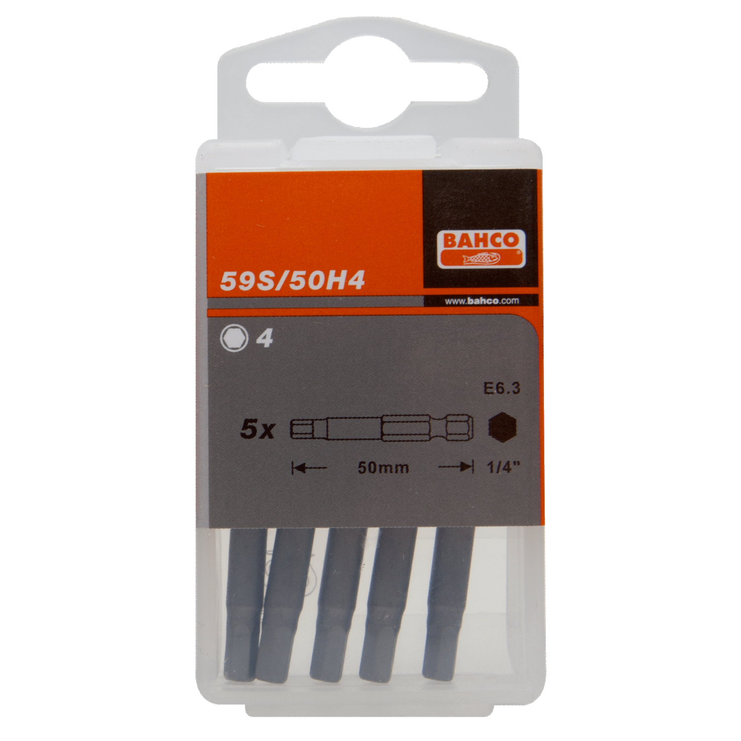 BAHCO 59S/50H 1/4" Standard Screwdriver Bit For Imperial Hex - Premium Screwdriver Bit from BAHCO - Shop now at Yew Aik.