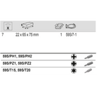 BAHCO 59S/7-1 1/4" Screwdriver Bit Set For Phillips/TORX Head - Premium Screwdriver Bit Set from BAHCO - Shop now at Yew Aik.