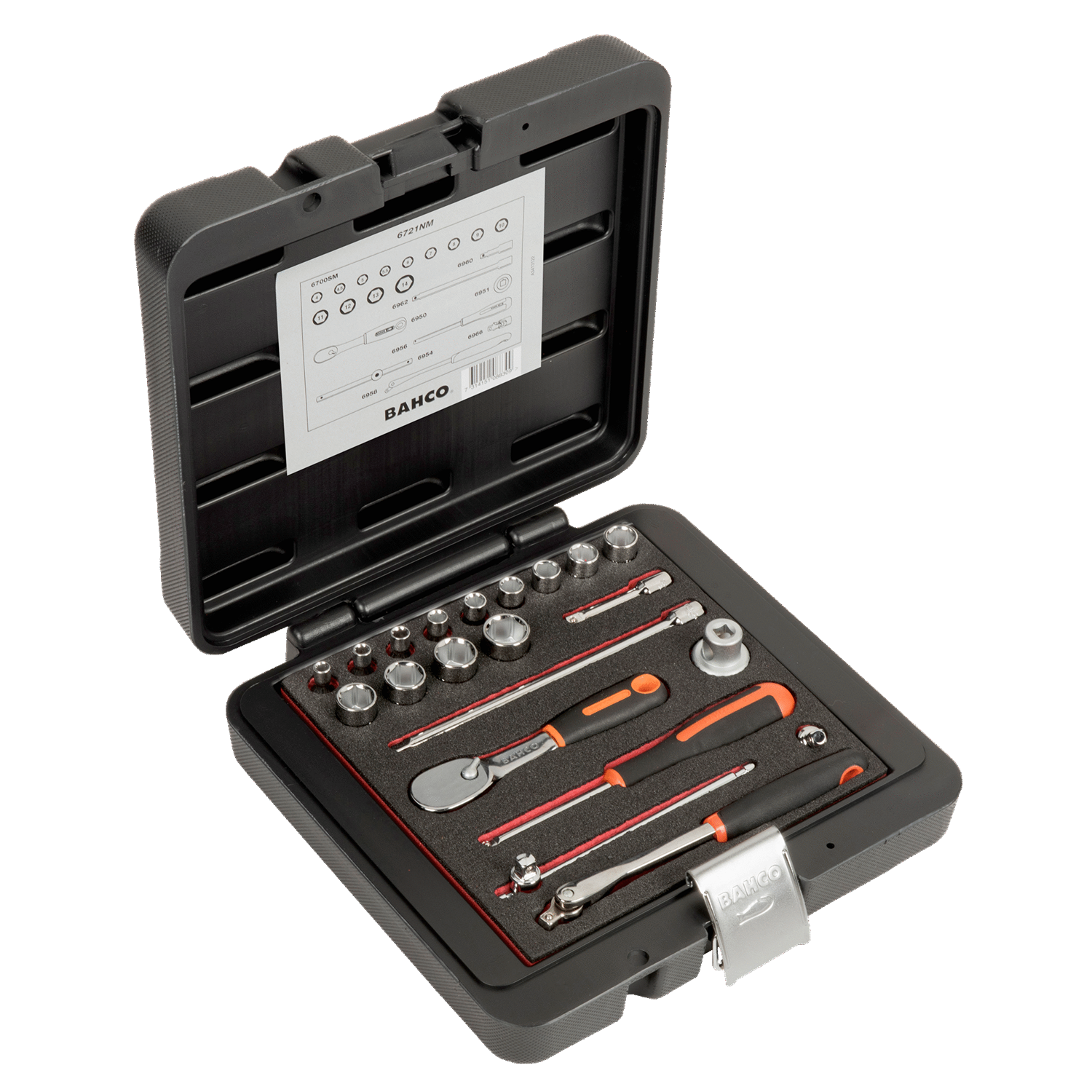 BAHCO 6721NM 1/4” Square Drive Socket Set Metric Hex/Adaptor - Premium Socket Set from BAHCO - Shop now at Yew Aik.