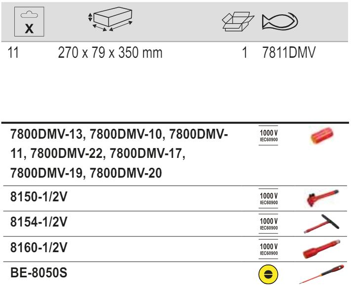 BAHCO 7811DMV 1/2” VDE Insulated Socket Set - 11 Pcs - Premium Insulated Socket Set from BAHCO - Shop now at Yew Aik.