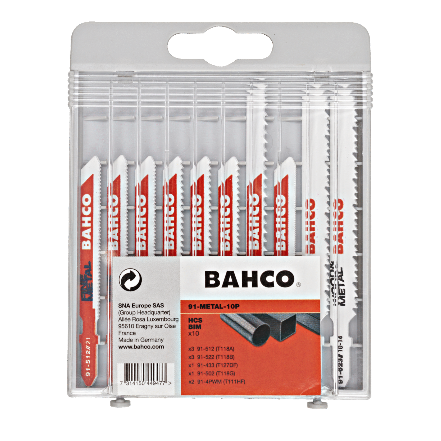 BAHCO 91-METAL-10P Jigsaw Blade Set For Metal - 10 Pcs - Premium Jigsaw Blade from BAHCO - Shop now at Yew Aik.