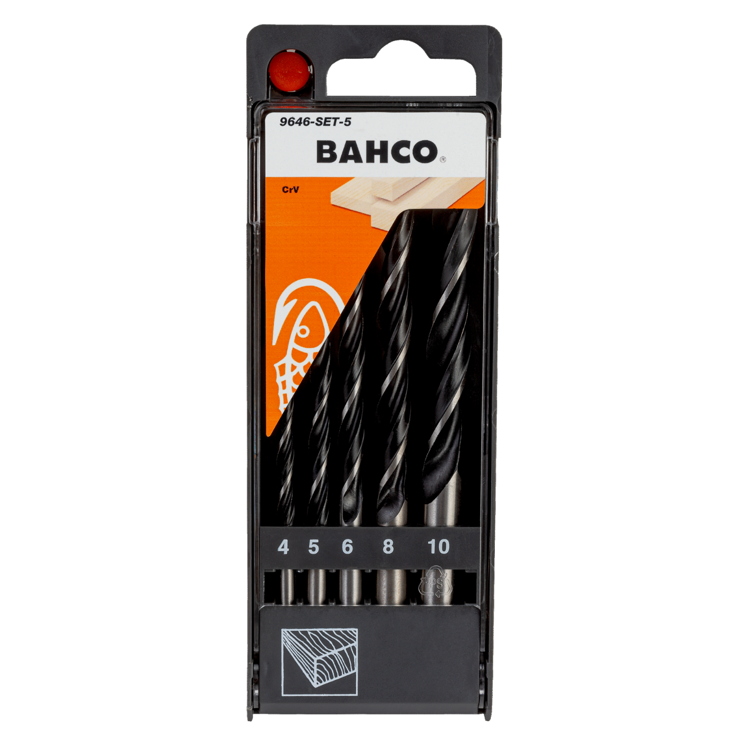 BAHCO 9646-SET-5 Brad Point Drill Bit Set For Wood - 5 pcs - Premium Brad Point Drill Bit from BAHCO - Shop now at Yew Aik.