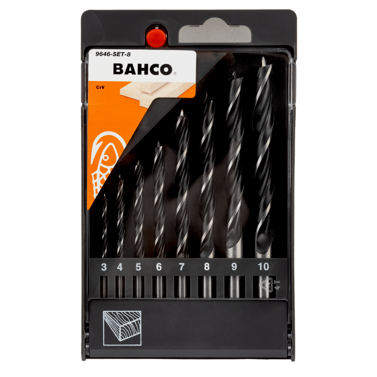 BAHCO 9646-SET-8 Brad Point Drill Bit Set For Wood - 8 pcs - Premium Brad Point Drill Bit from BAHCO - Shop now at Yew Aik.