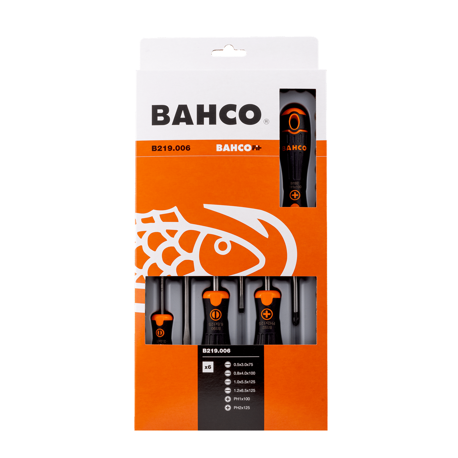 BAHCO B219.006 BahcoFit Screwdriver Set with Rubber Grip - 6 Pcs - Premium Screwdriver Set from BAHCO - Shop now at Yew Aik.