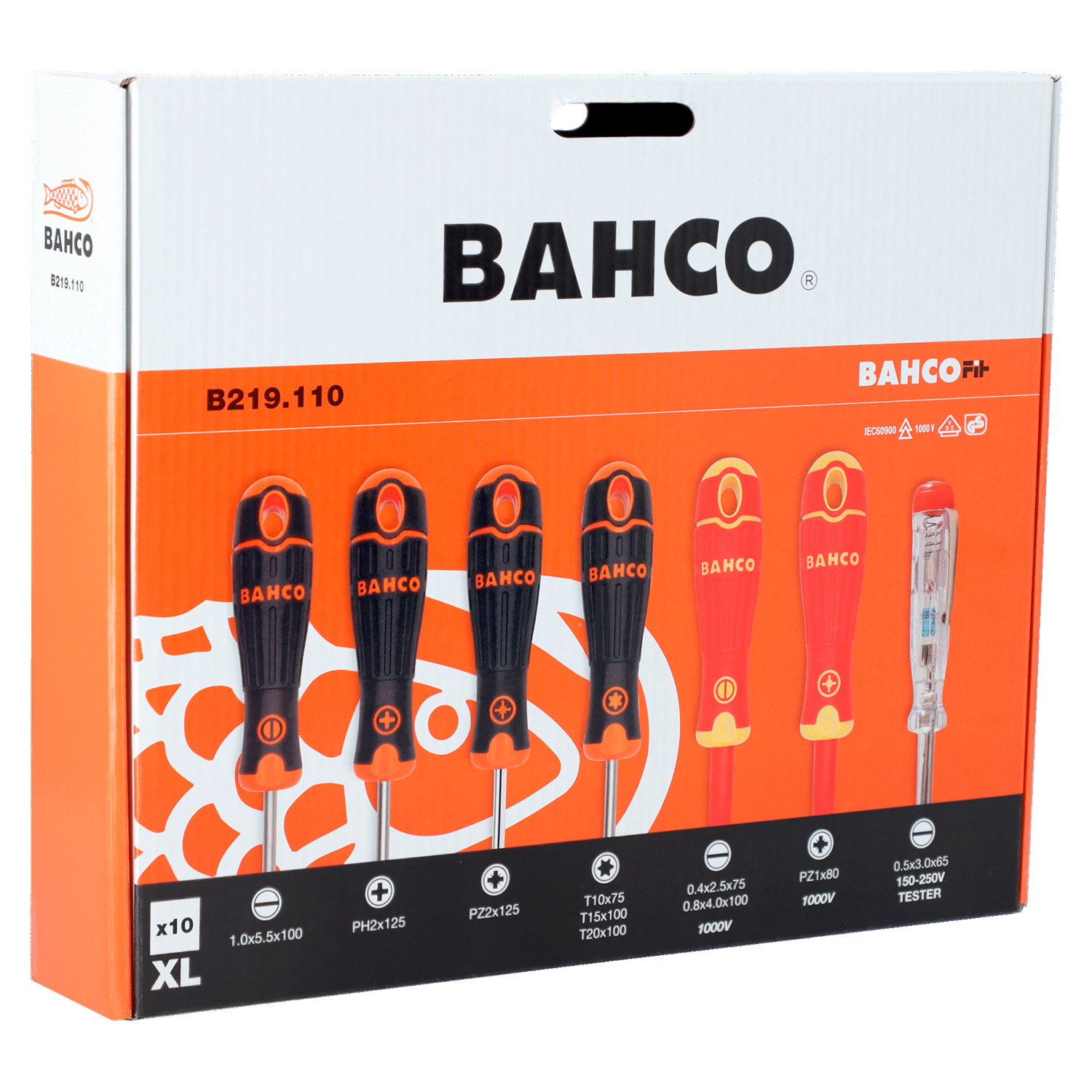 BAHCO B219.110 BahcoFit Slotted/TORX Screwdriver Set - 10 Pcs - Premium Screwdriver Set from BAHCO - Shop now at Yew Aik.