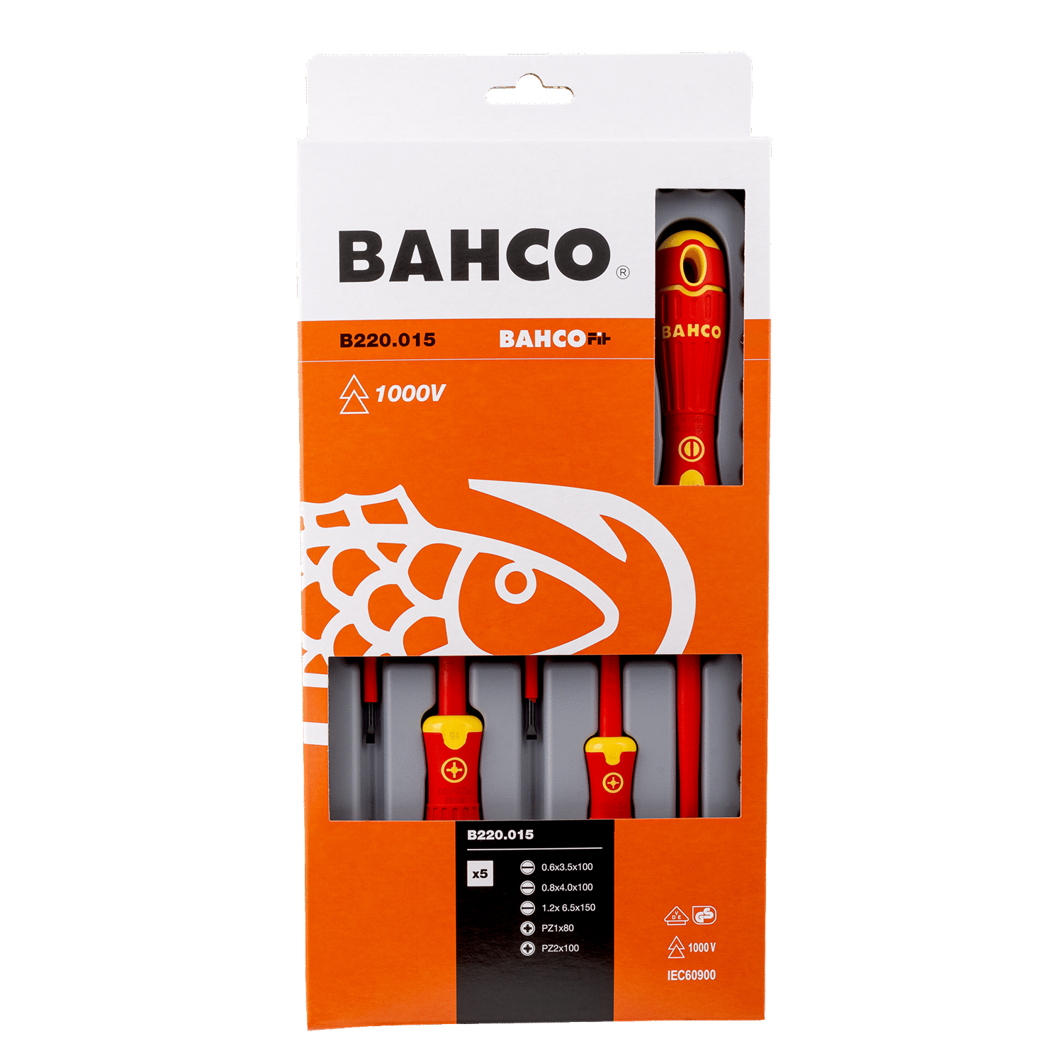 BAHCO B220.015 VDE Insulated Slotted/Pozidriv Screwdriver Set - Premium Screwdriver Set from BAHCO - Shop now at Yew Aik.
