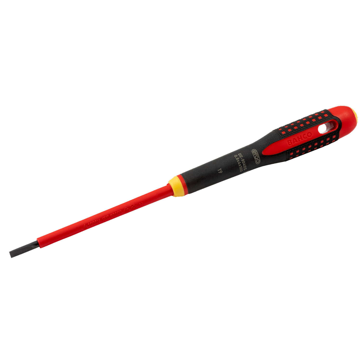 BAHCO BE-8010S - BE-8065S ERGO Insulated Slotted VDE Screwdriver - Premium VDE Screwdriver from BAHCO - Shop now at Yew Aik.