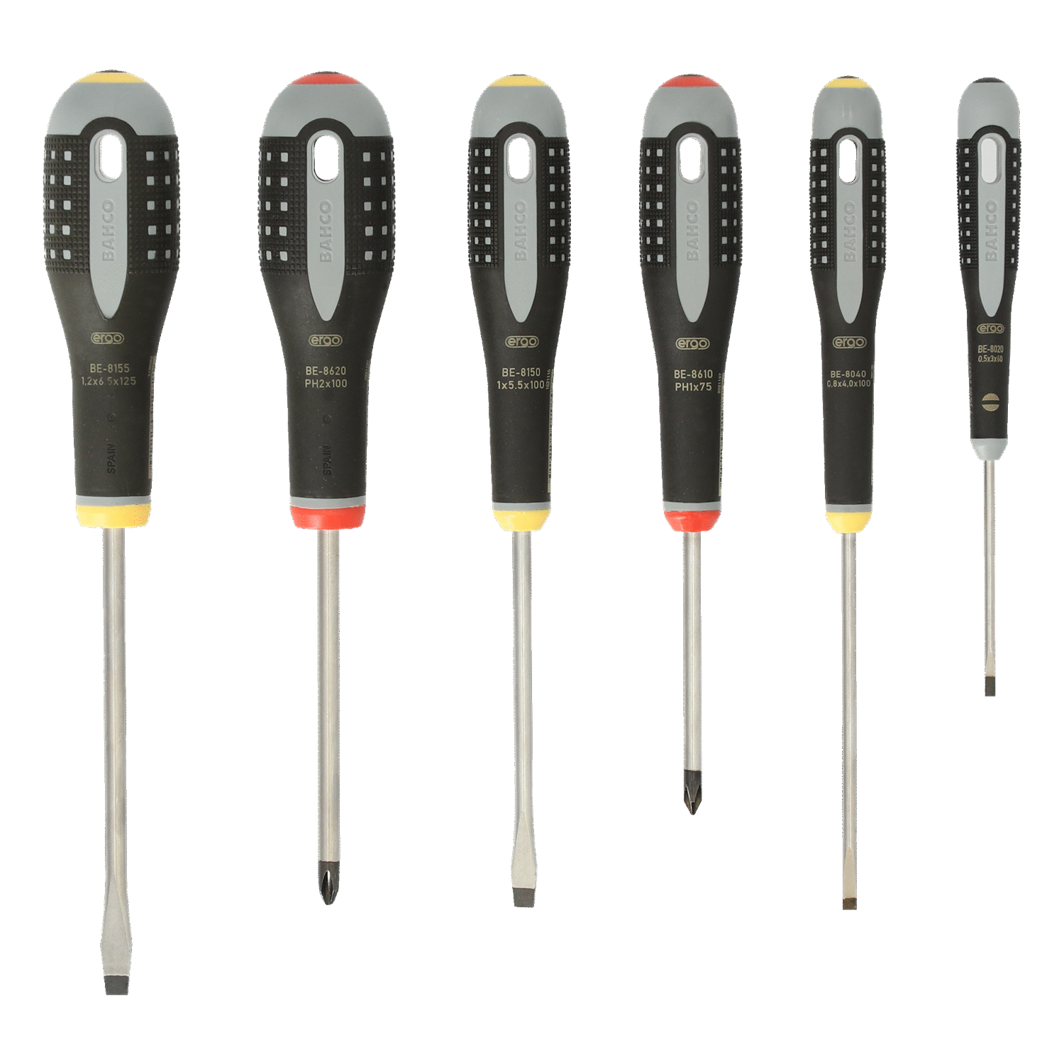 BAHCO BE-9881 ERGO Slotted Screwdriver Set with Rubber Grip - Premium Screwdriver Set from BAHCO - Shop now at Yew Aik.