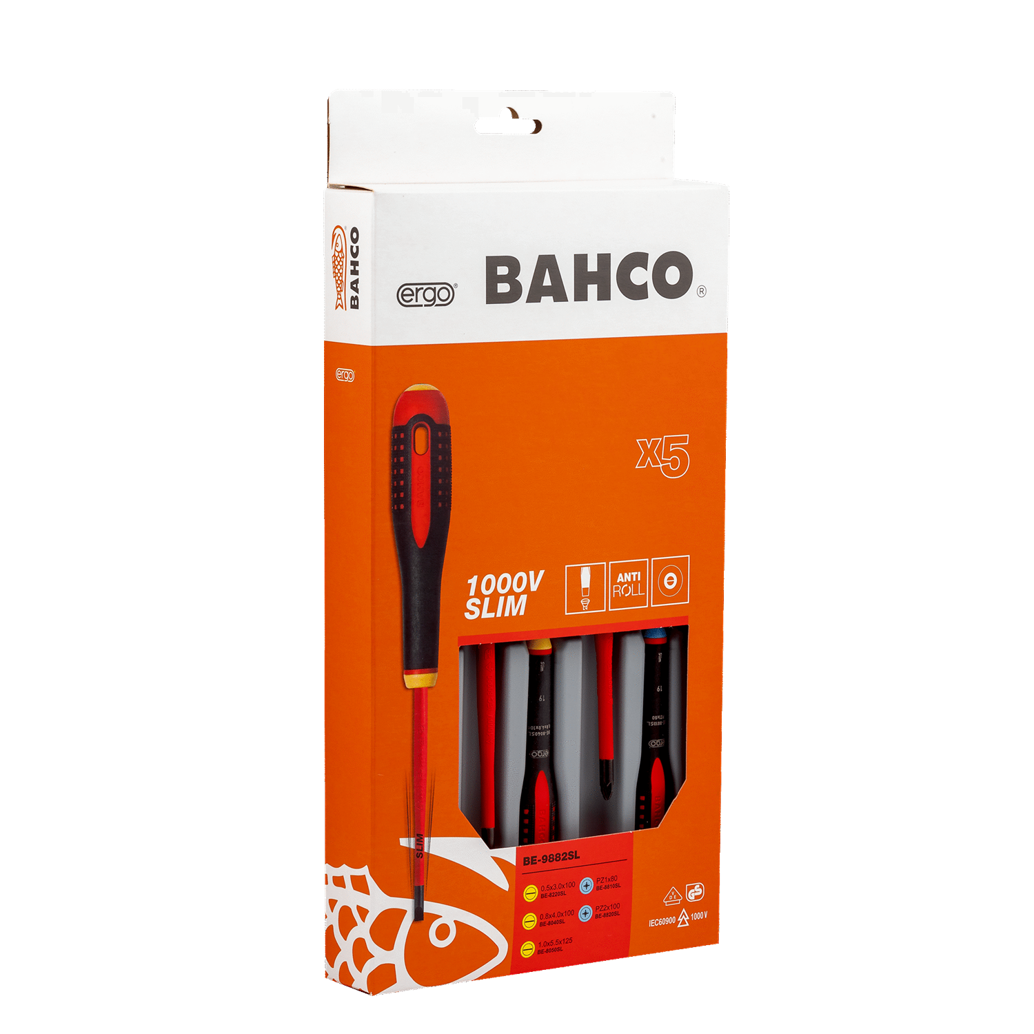 BAHCO BE-9882SL Insulated Slotted and Pozidriv Screwdriver Set - Premium Screwdriver Set from BAHCO - Shop now at Yew Aik.