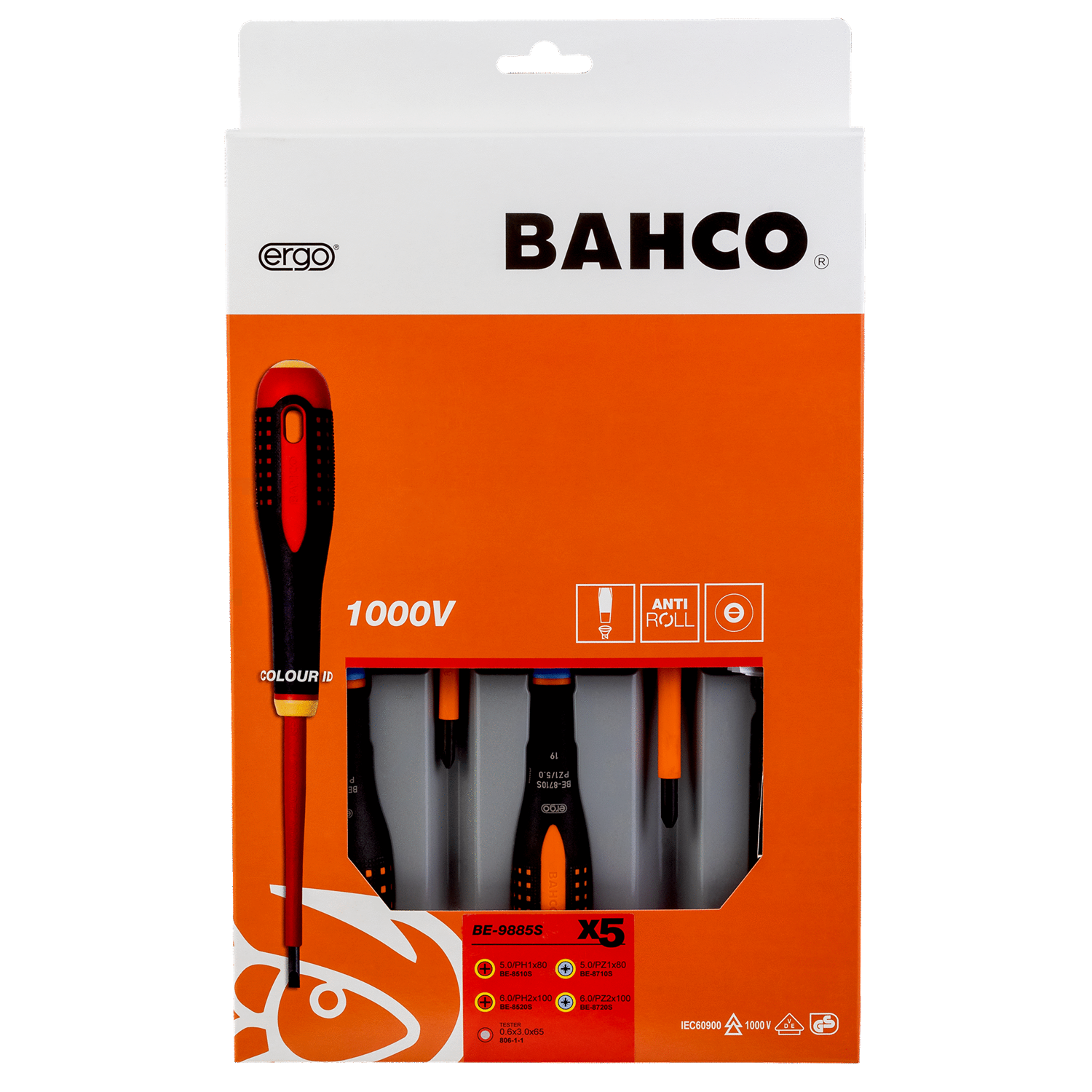 BAHCO BE-9885S VDE Slotted, Phillips and Pozidriv Screwdriver Set - Premium Screwdriver Set from BAHCO - Shop now at Yew Aik.
