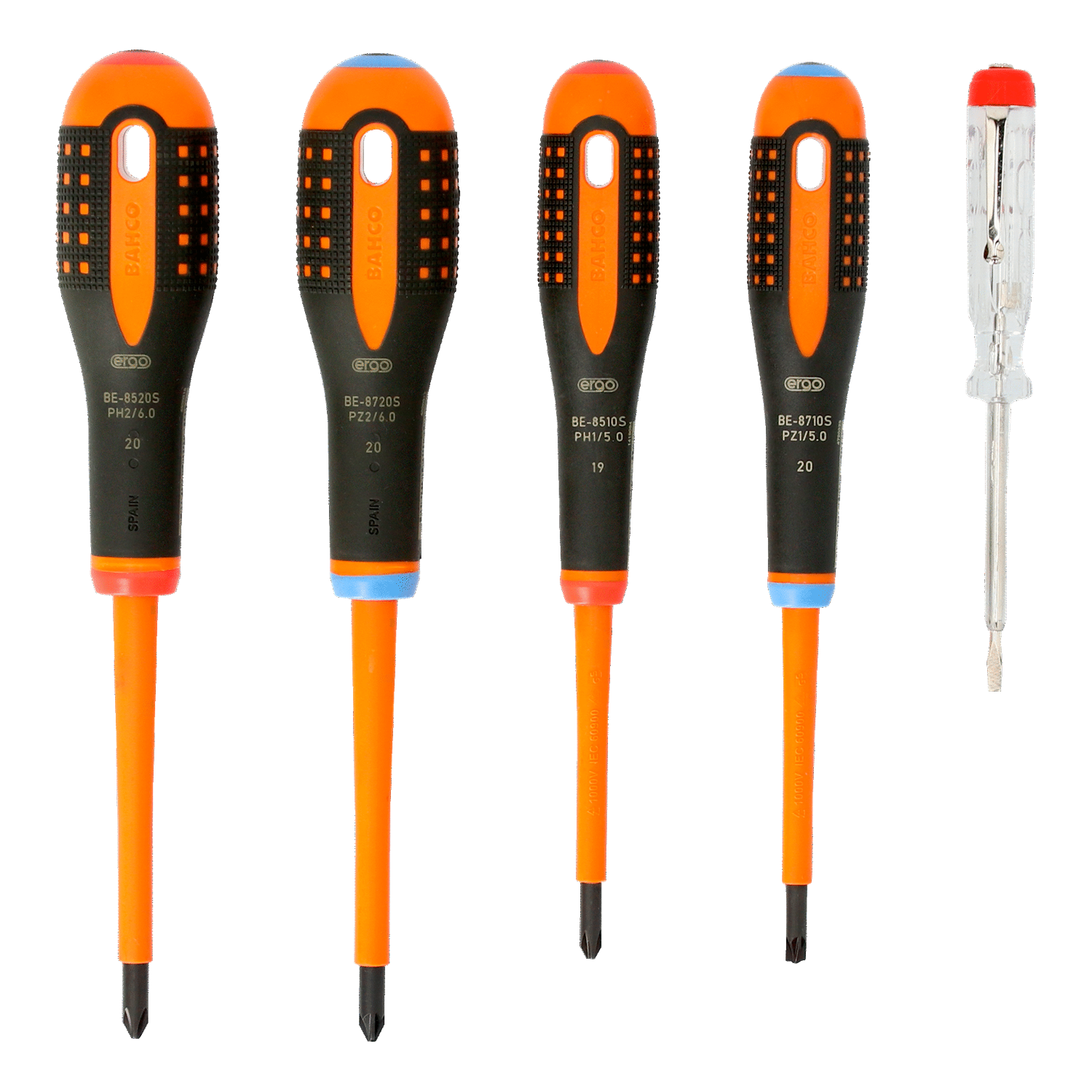 BAHCO BE-9885S VDE Slotted, Phillips and Pozidriv Screwdriver Set - Premium Screwdriver Set from BAHCO - Shop now at Yew Aik.