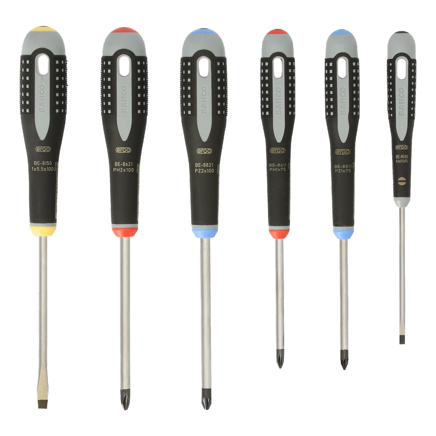 BAHCO BE-9886 ERGO Slotted/Phillips/Pozidriv Screwdriver Set - Premium Screwdriver Set from BAHCO - Shop now at Yew Aik.