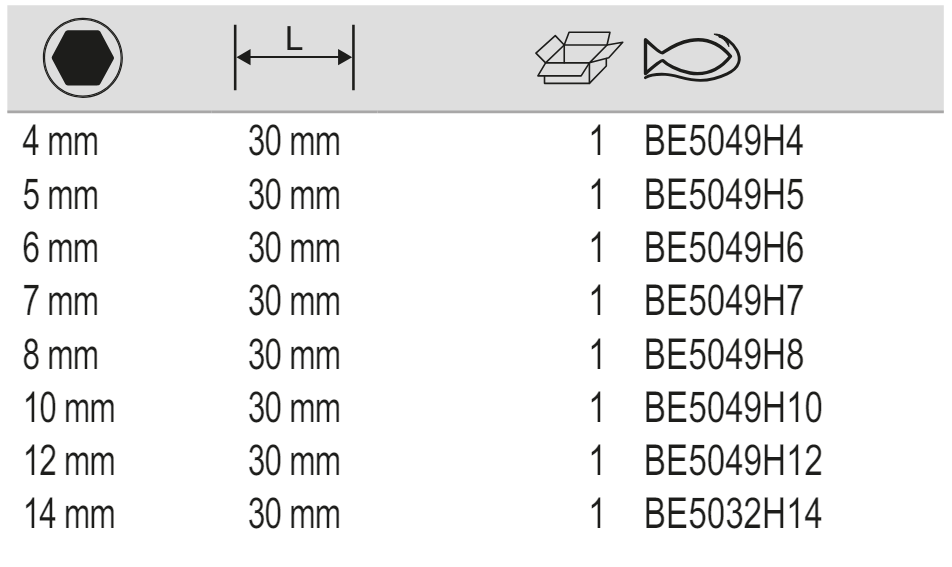 BAHCO BE5049H 10mm Drive Hexagon Bit Metric Head Screws - Premium 10mm Drive Hexagon Bit from BAHCO - Shop now at Yew Aik.