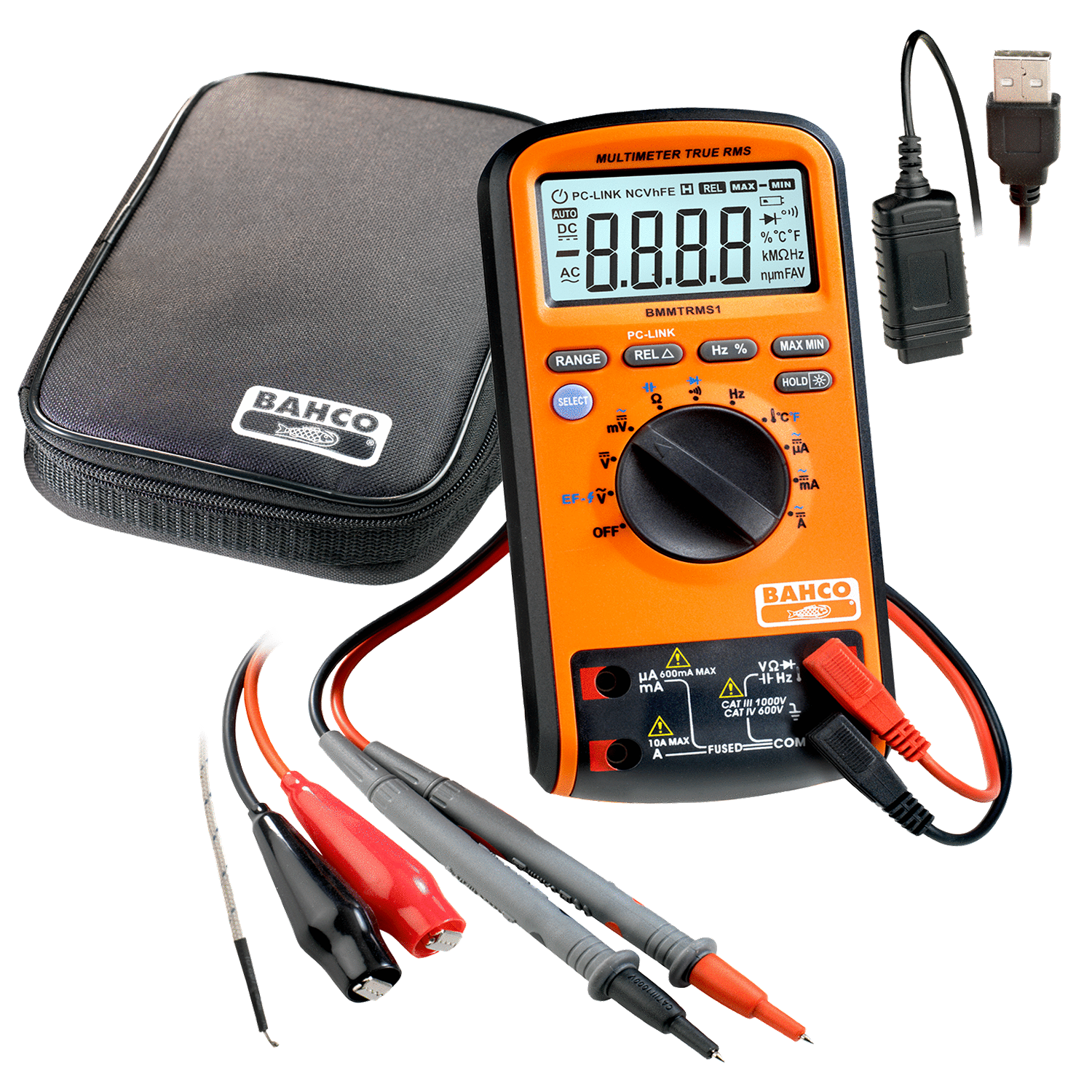 BAHCO BMMTRMS1 Digital Multimeter True RMS 1000V Connection PC - Premium Digital Multimeter from BAHCO - Shop now at Yew Aik.